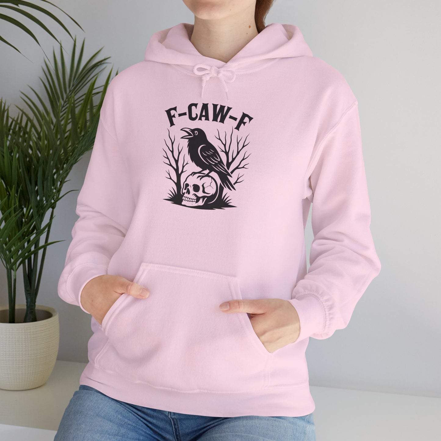 Raven Skull Hoodie – F-CAW-F Gothic Raven Skull Graphic Sweatshirt