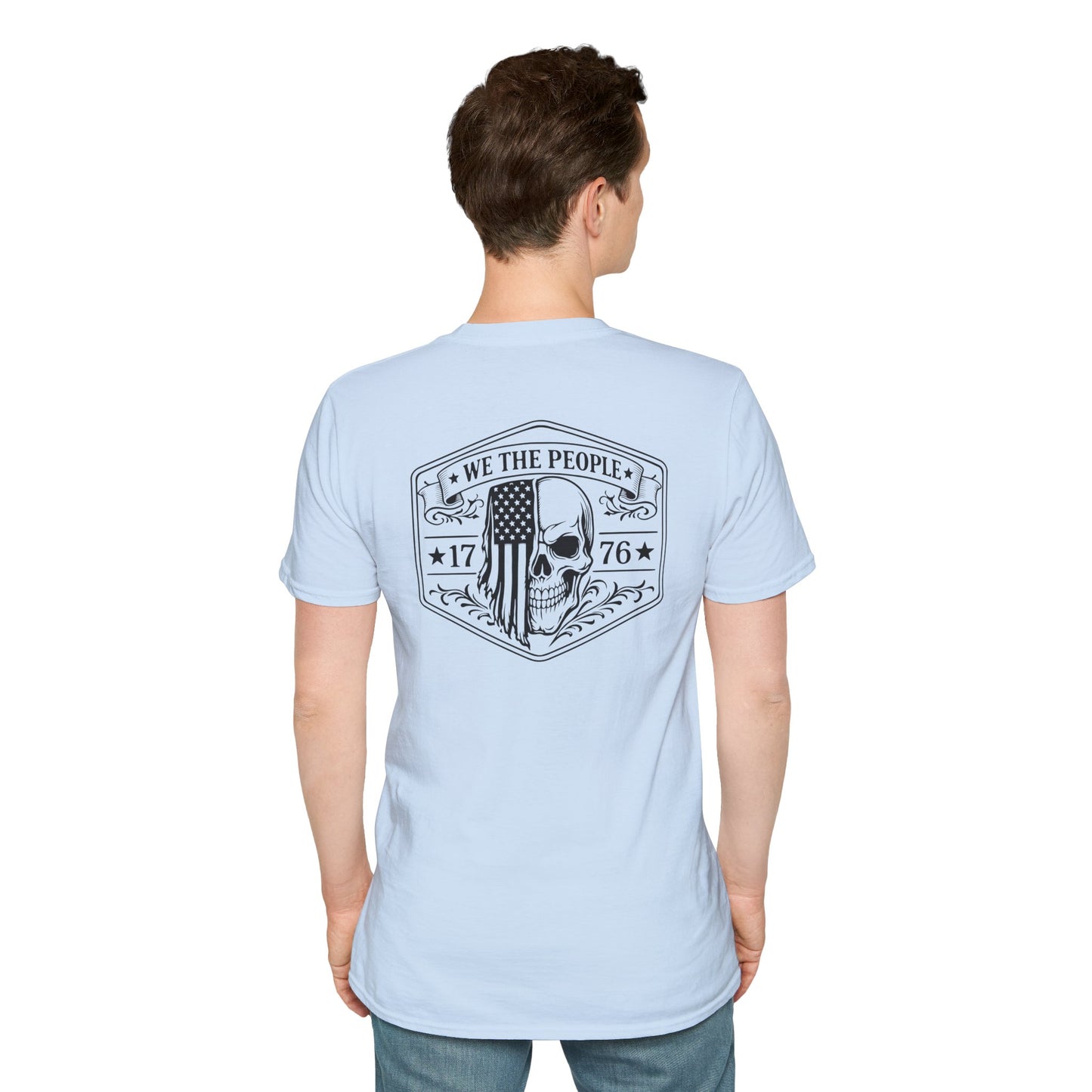 T-Shirt — “We The People” Skull Flag 1776 Patriotic Graphic Tee