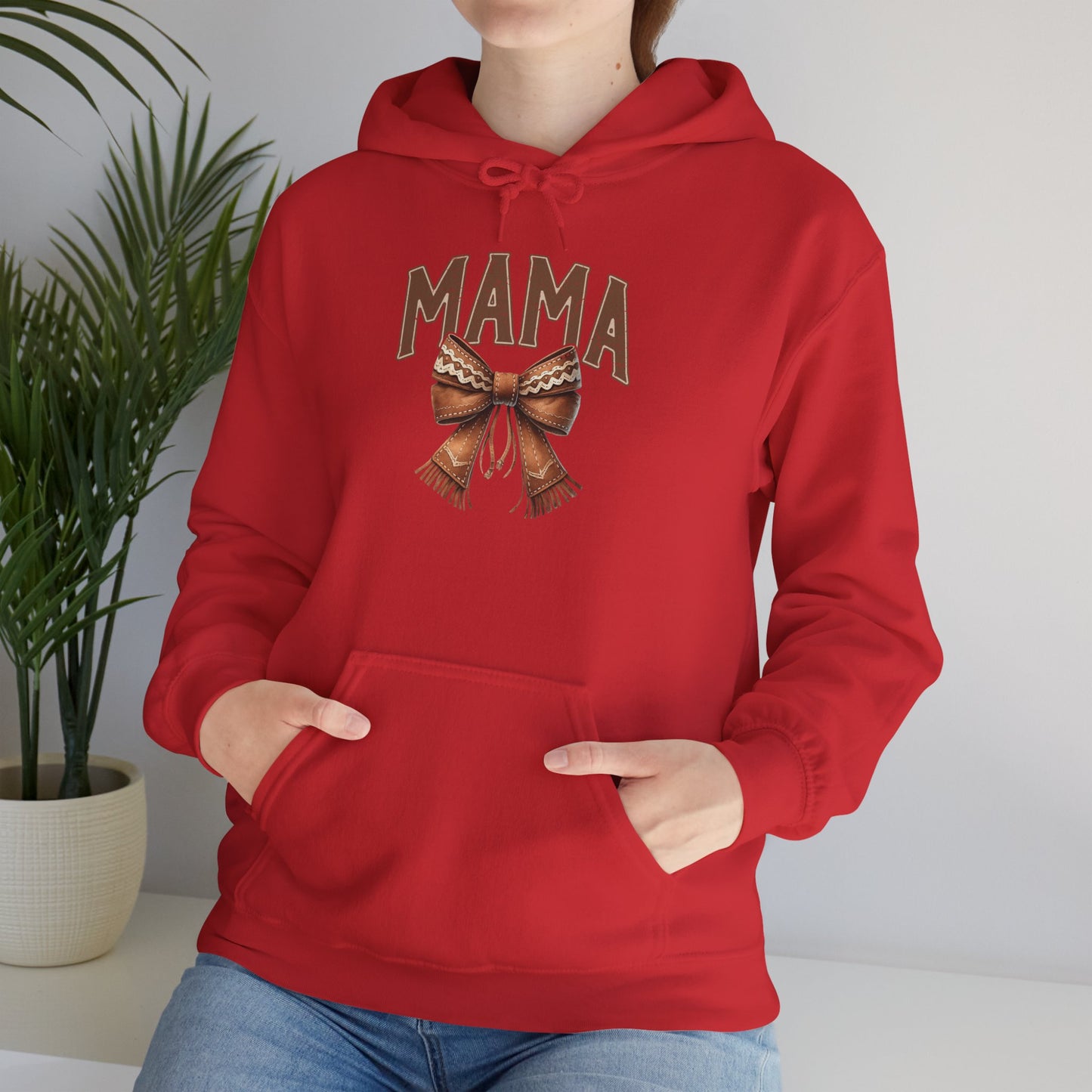 Mama Leopard Bow Hoodie – Trendy Mom Pullover for Mother’s Day & Everyday