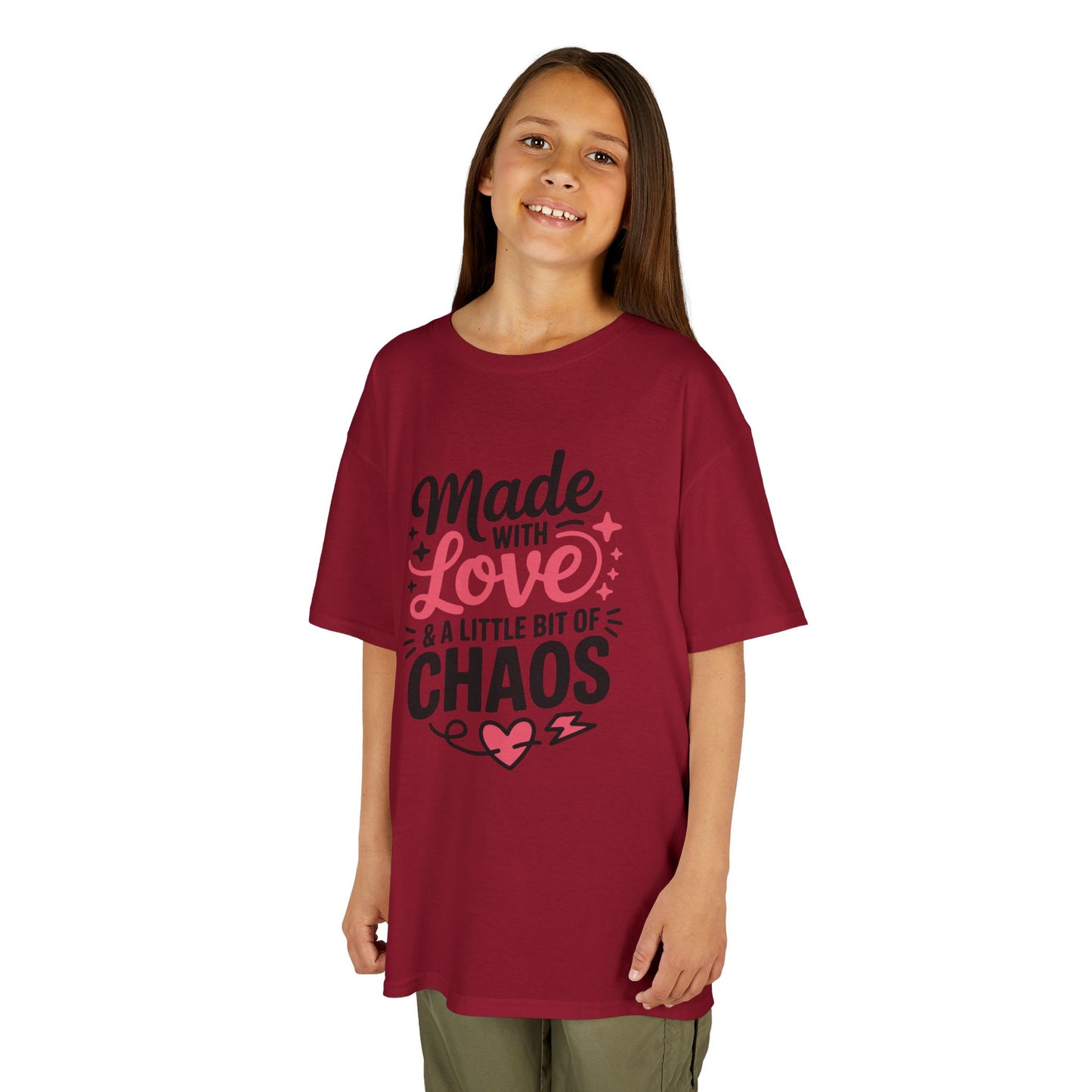 Kids- "Made with Love & a Little Bit of Chaos" Cute Kid Graphic Tee