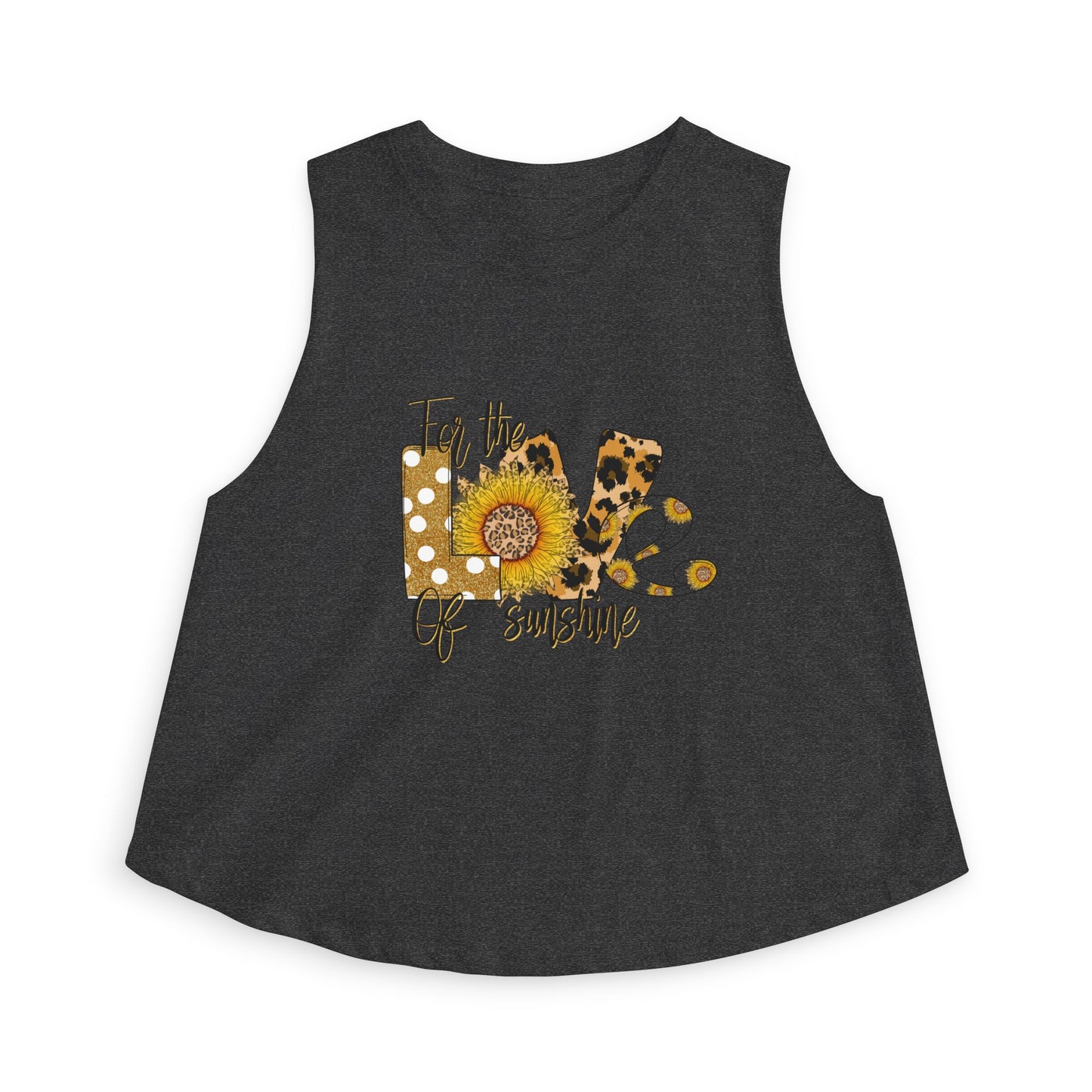 Crop Top — 'Love of Sunshine' Sunflower Leopard Graphic