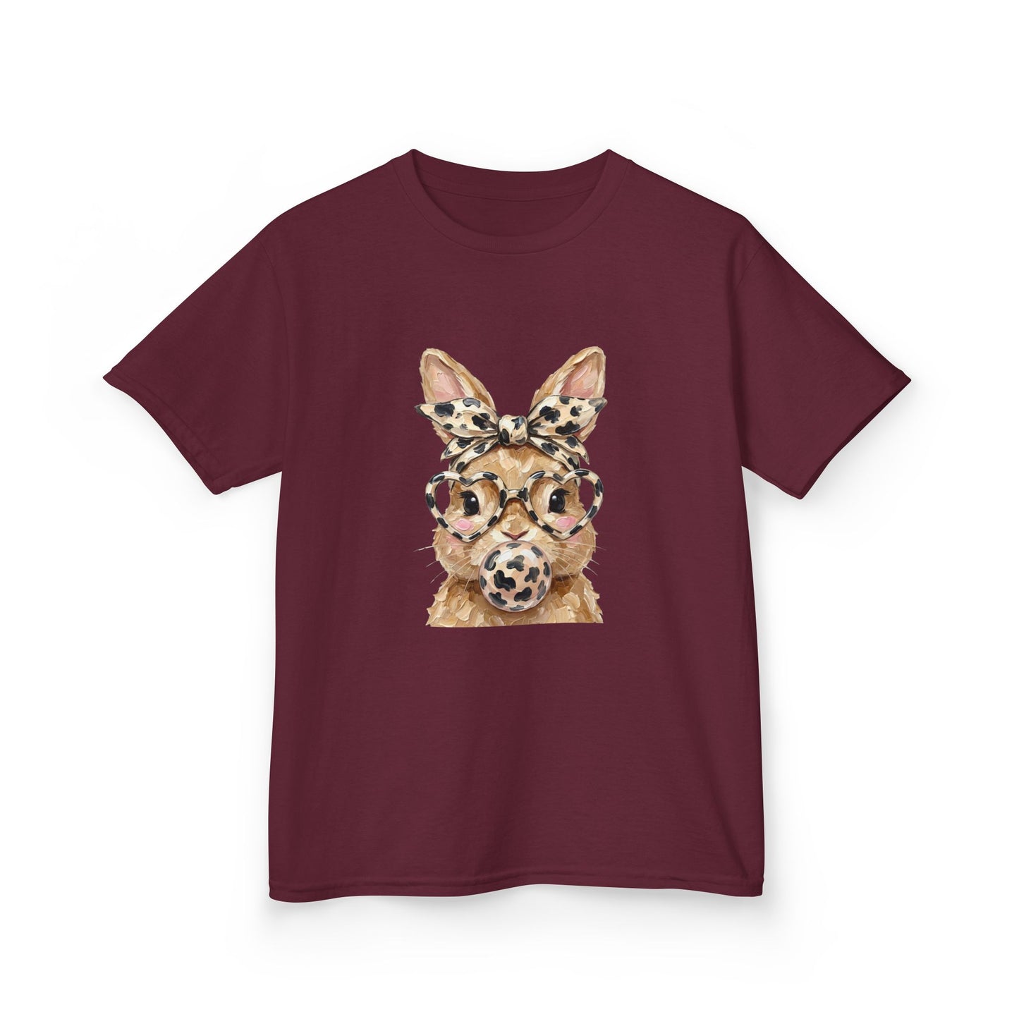 Kids Leopard Bunny Tee — Cute Animal Face Graphic Shirt