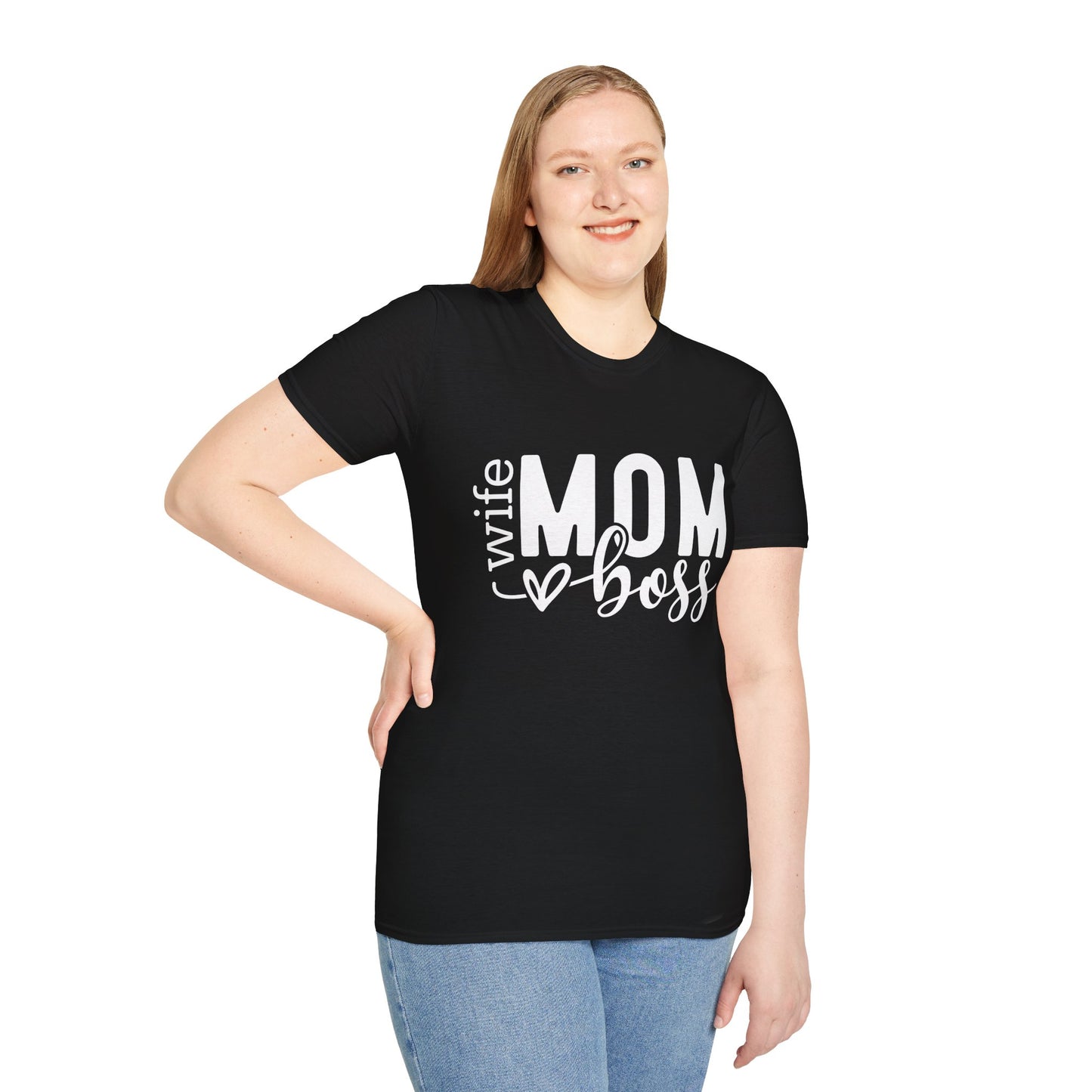 Mom Boss Wife T-Shirt – Funny Mom Life Graphic Tee, Mother's Day Gift