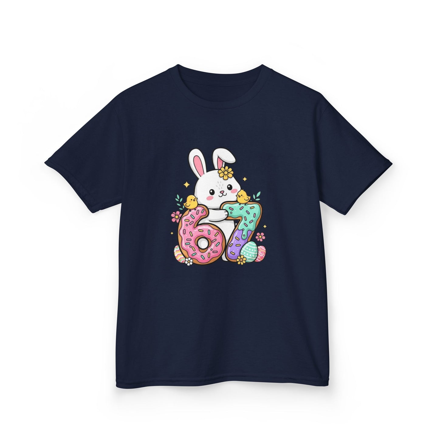 Kids Bunny 6/7 Birthday Tee — Cute Pastel Number Shirt
