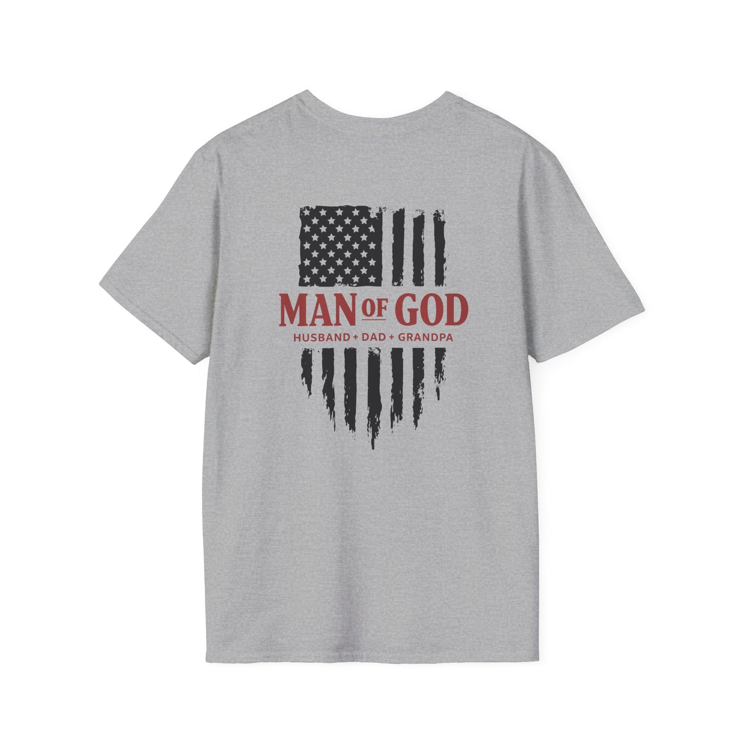 Man of God T-Shirt — Patriotic Christian Tee (Husband • Dad • Grandpa)