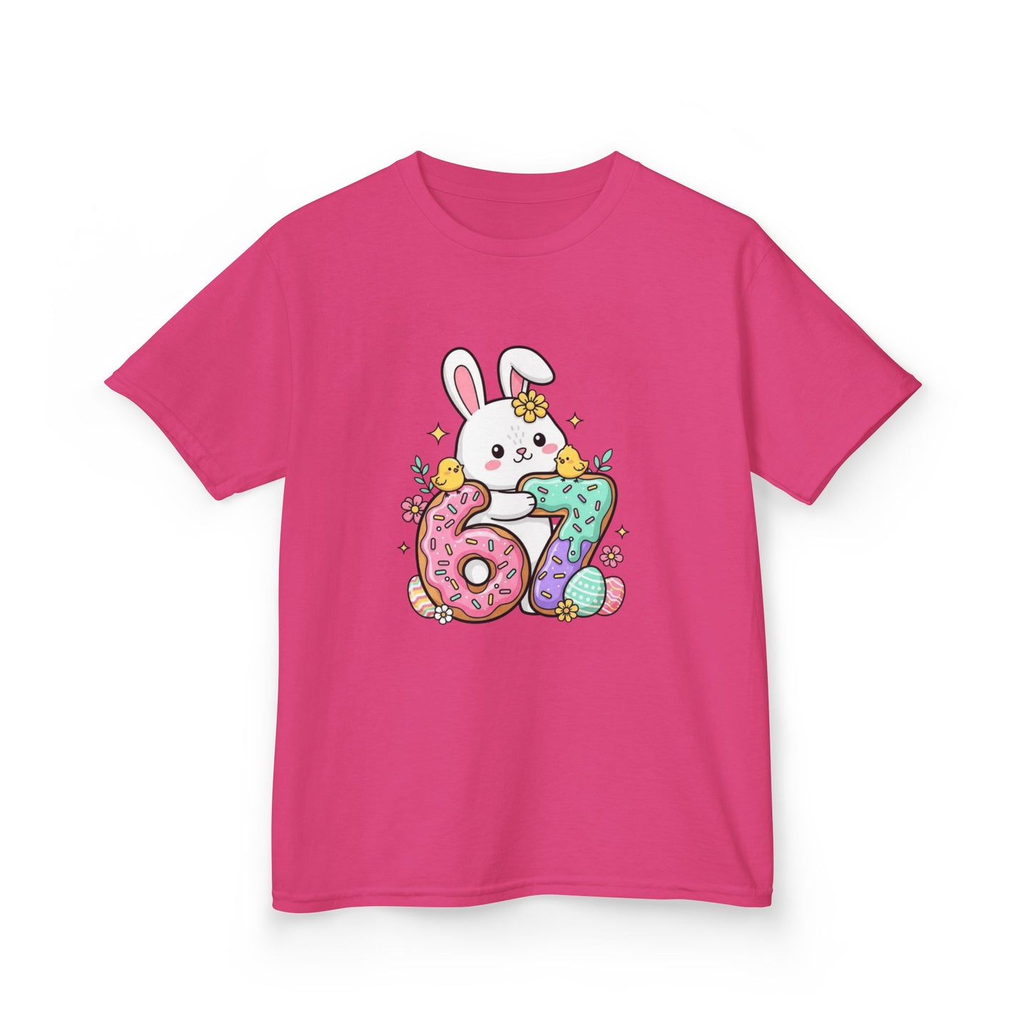 Kids Bunny 6/7 Birthday Tee — Cute Pastel Number Shirt