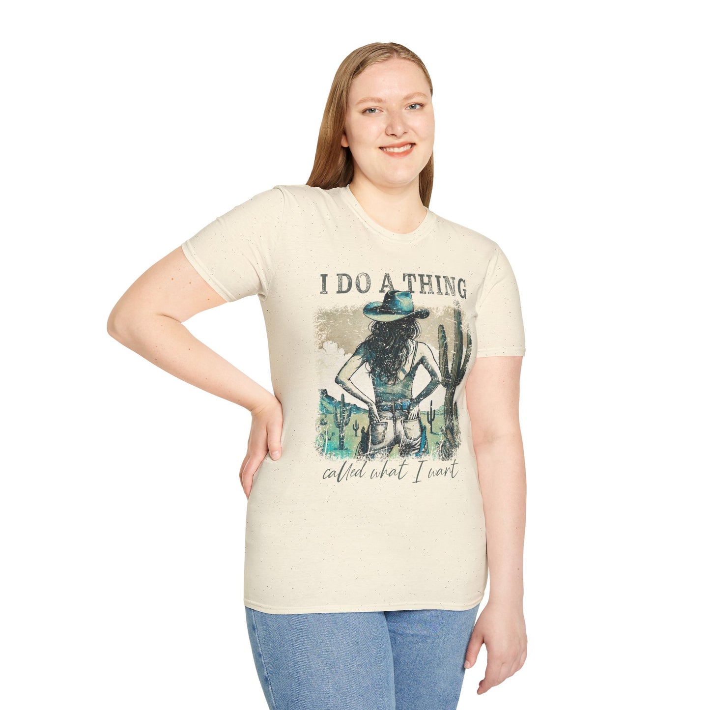 I Do A Thing Western Graphic T‑Shirt — Desert Cowgirl Cactus Tee