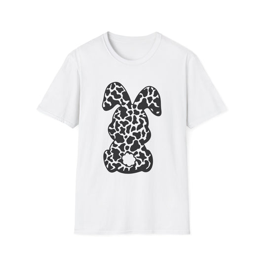 Cow Print Bunny T-Shirt — Easter Bunny Silhouette Tee