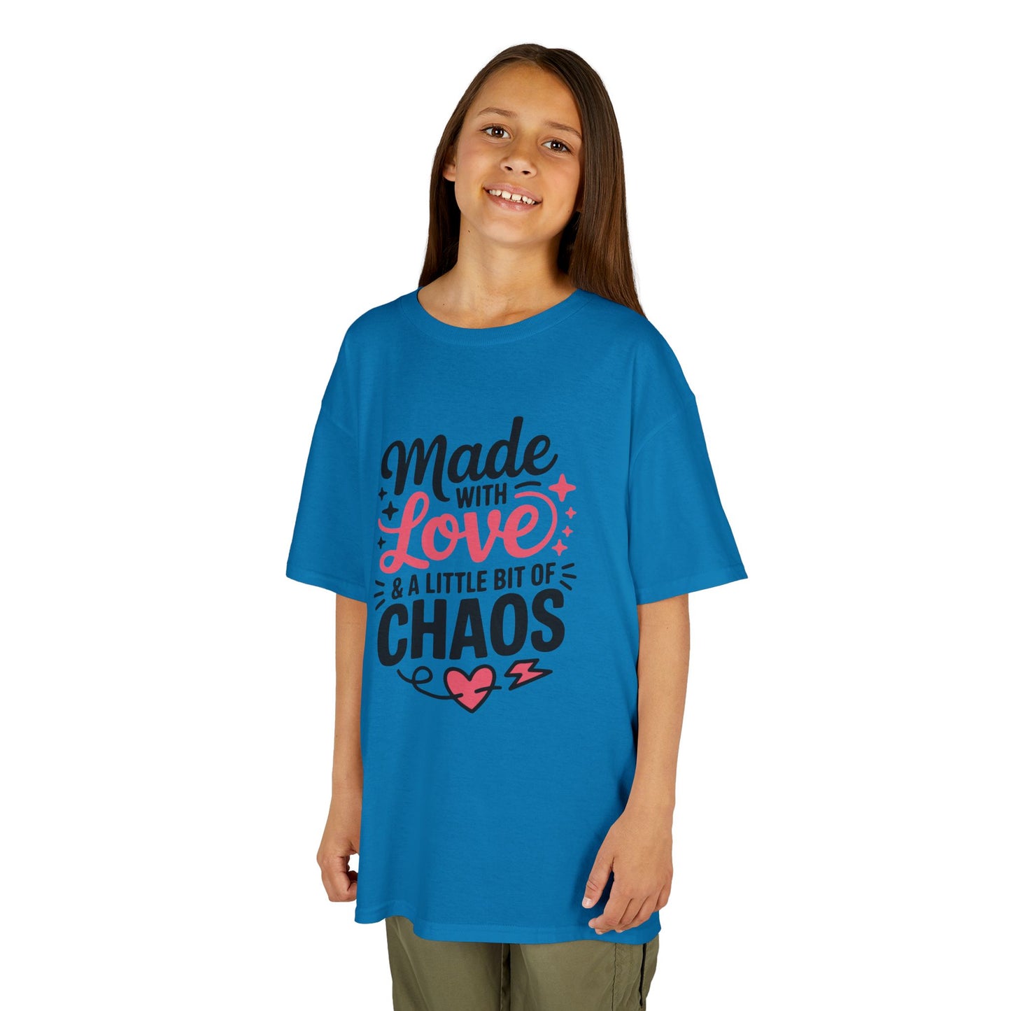 Kids- "Made with Love & a Little Bit of Chaos" Cute Kid Graphic Tee