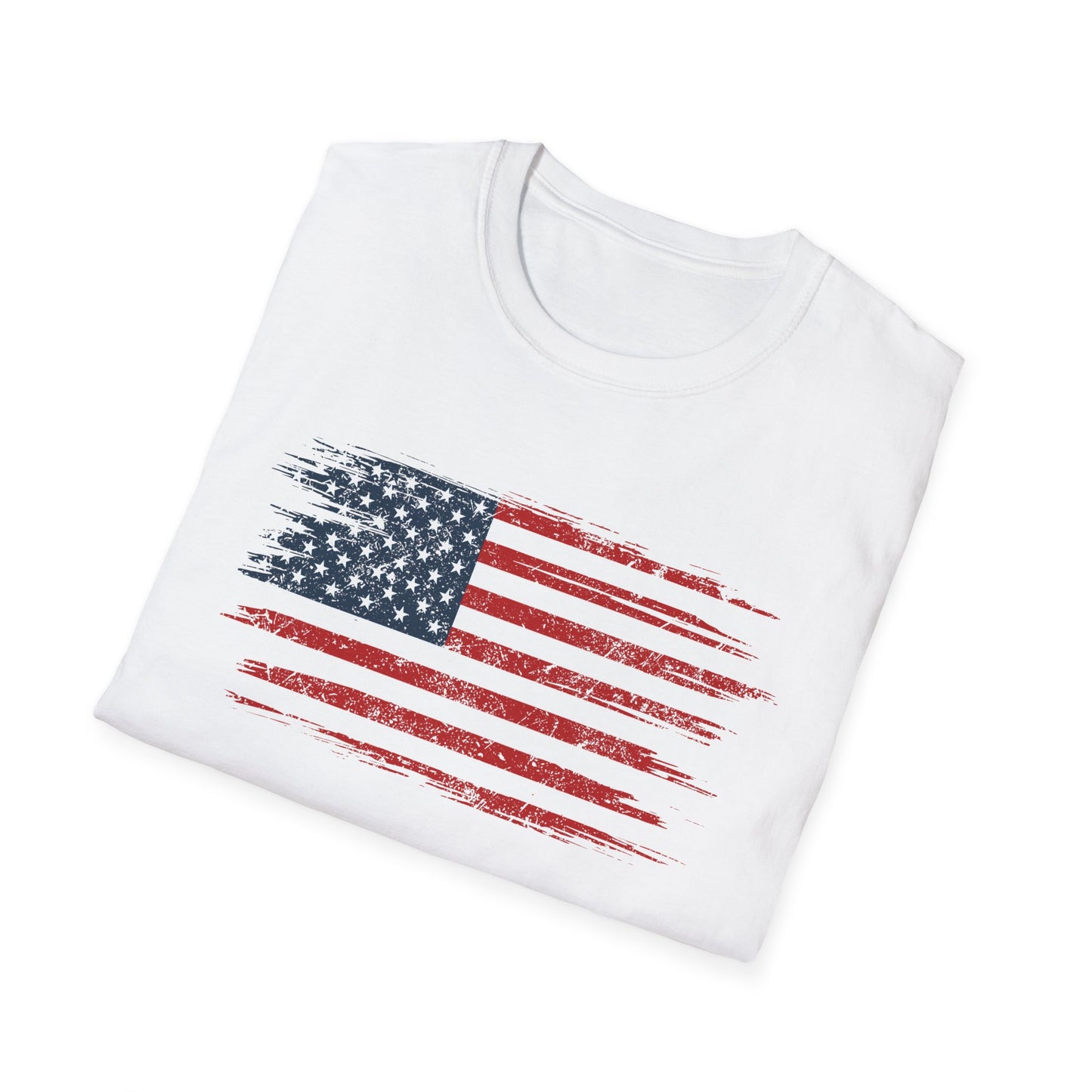 Distressed American Flag T-Shirt — Patriotic USA Tee for 4th of July & Veterans Day