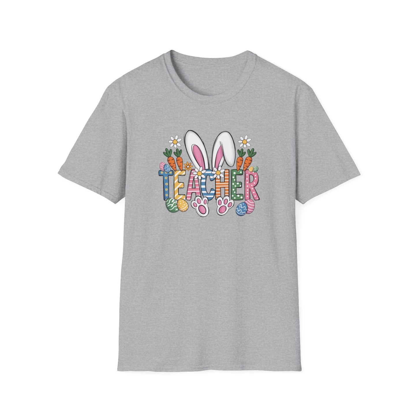 Teacher Easter Bunny T-Shirt — Cute Spring Teacher Shirt with Bunny Ears & Carrots