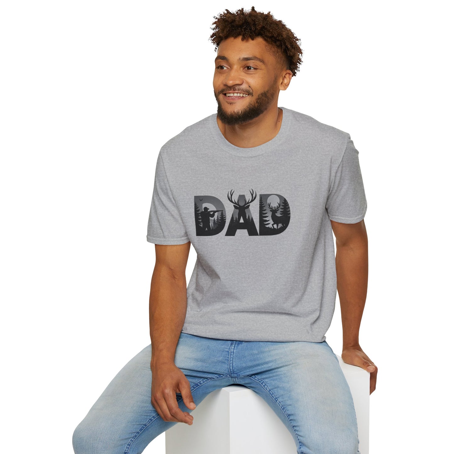Dad Wildlife Silhouette T-Shirt — Deer Antler Outdoors Father’s Day Tee