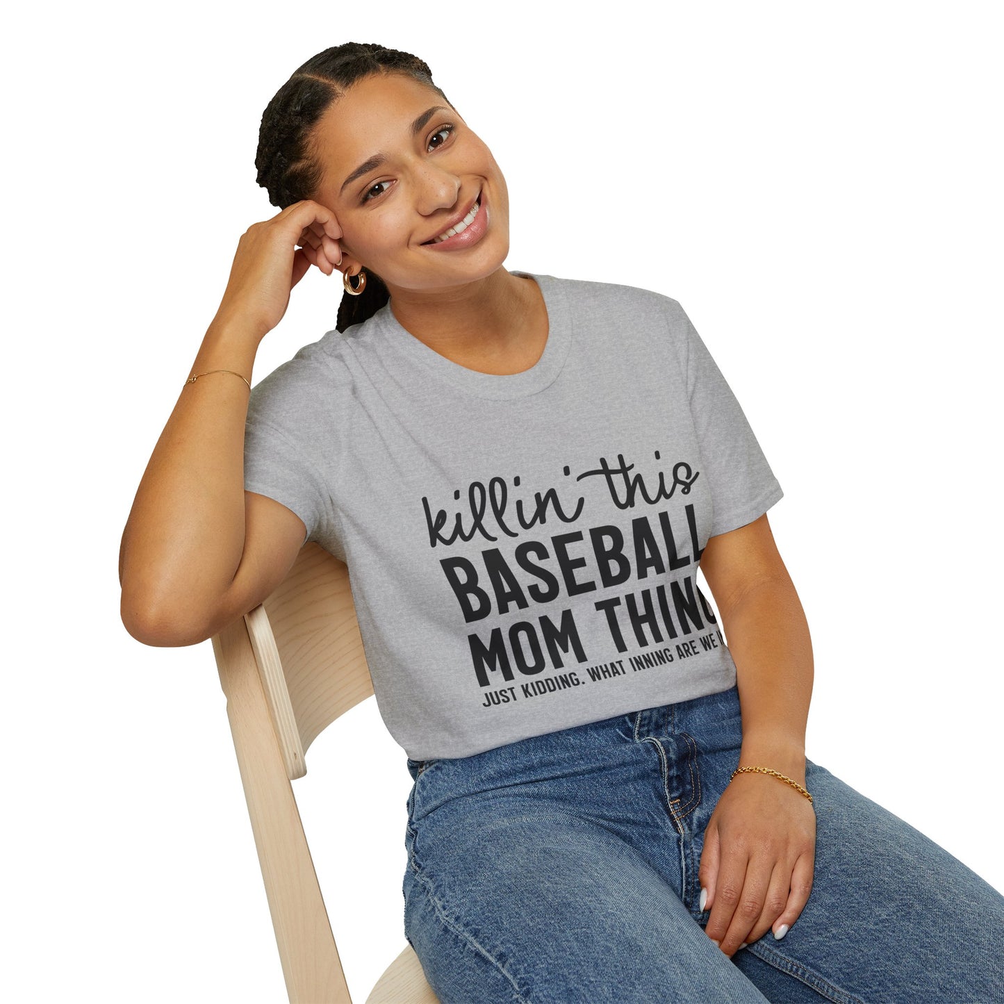 Baseball Mom T‑Shirt – "Killin' This Baseball Mom Thing" Graphic Tee