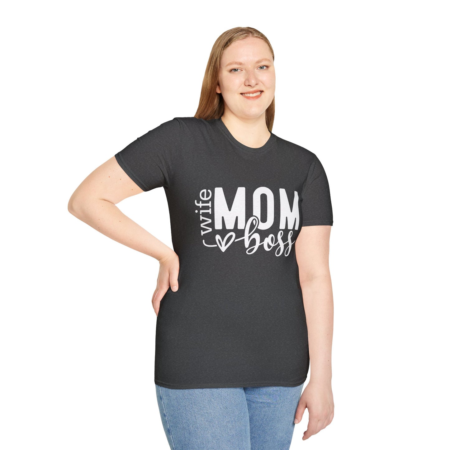 Mom Boss Wife T-Shirt – Funny Mom Life Graphic Tee, Mother's Day Gift