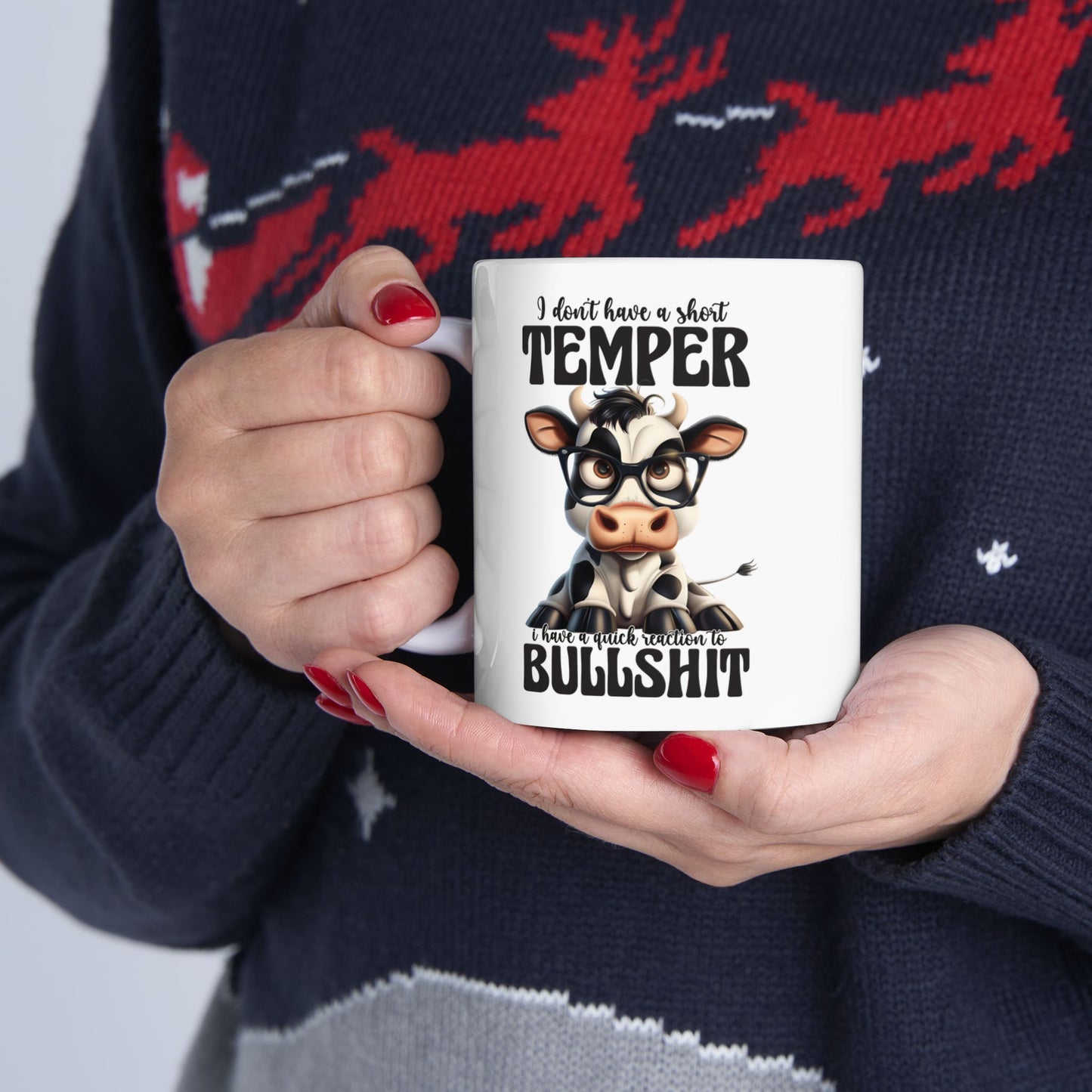 Ceramic Mug — "I don't have a Temper" Coffee Cup (11oz & 15oz)