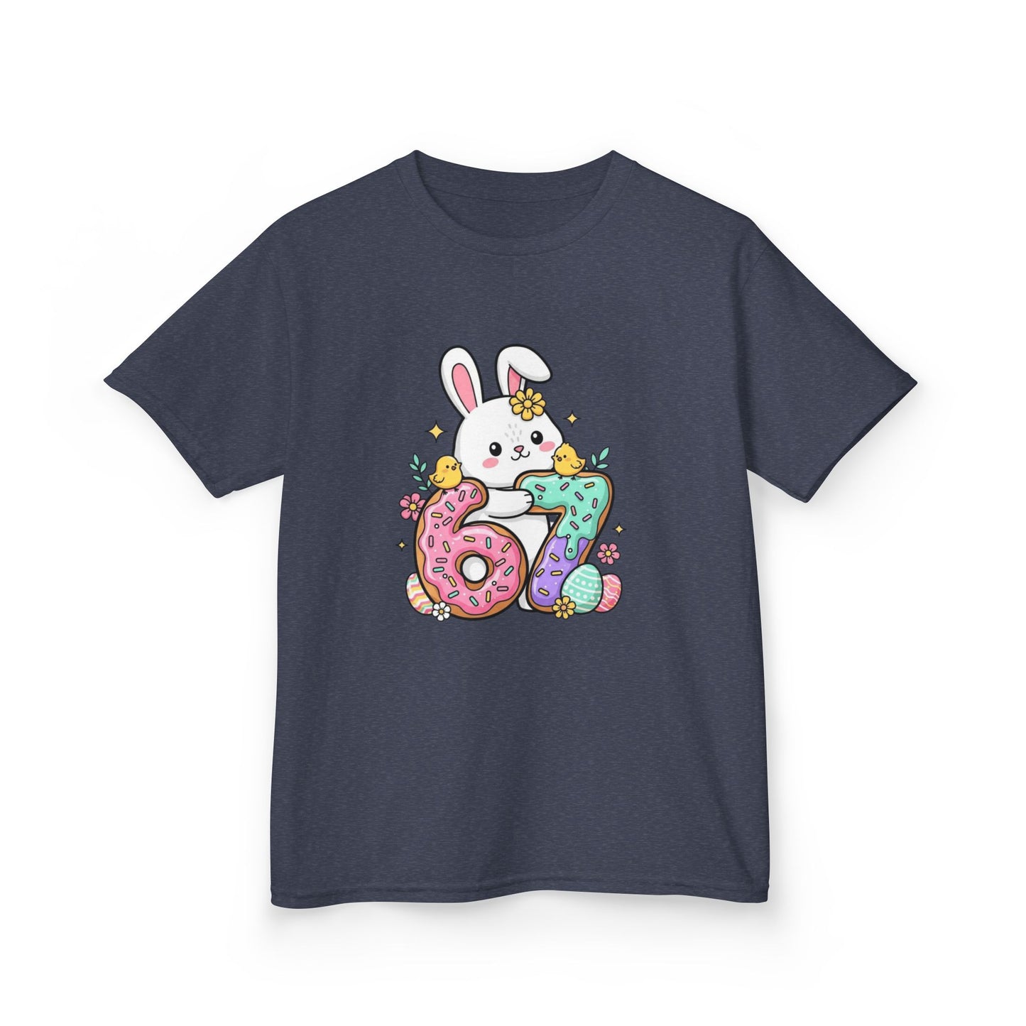 Kids Bunny 6/7 Birthday Tee — Cute Pastel Number Shirt