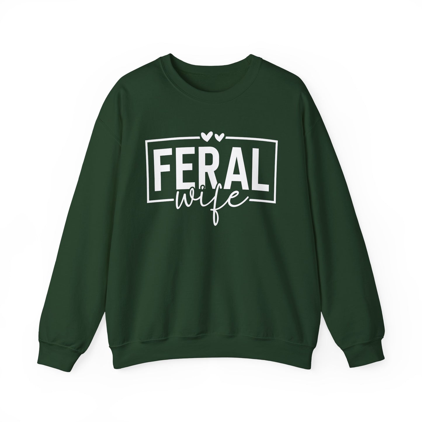 Crewneck Sweatshirt-Feral Wife — Minimal White Classic Crewneck