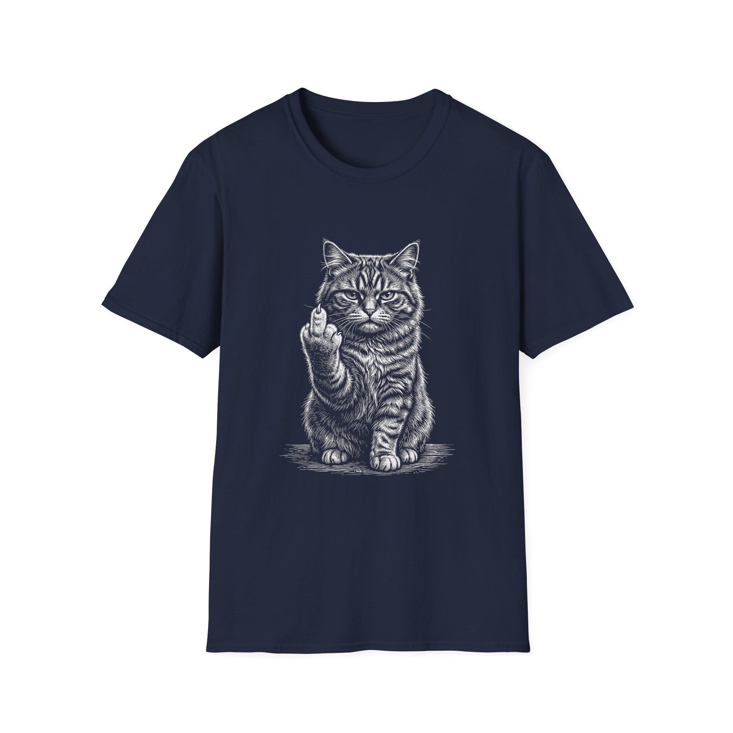 Cat Flips You Off T-Shirt – Funny Middle Finger Cat Graphic Tee