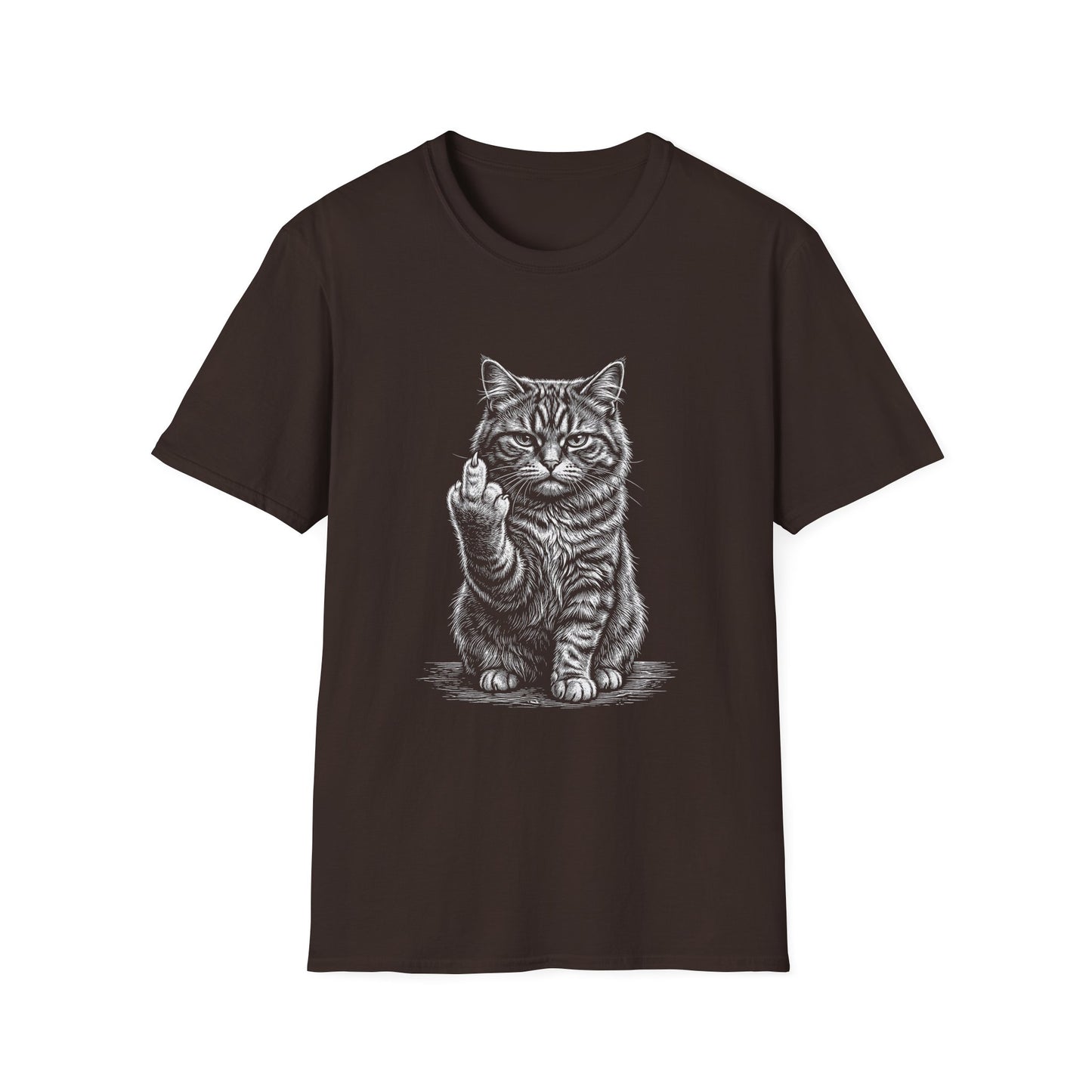 Cat Flips You Off T-Shirt – Funny Middle Finger Cat Graphic Tee