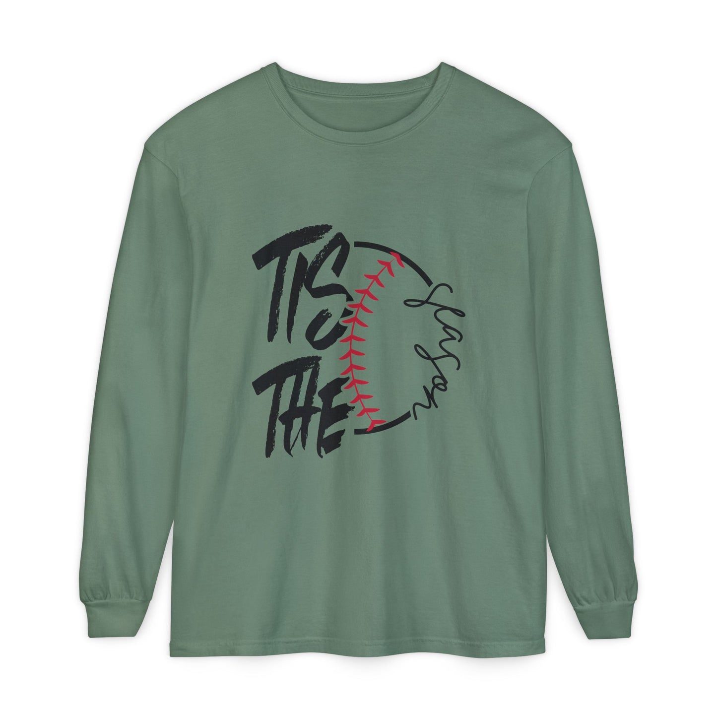 Baseball Mom Long Sleeve T-Shirt – 'Tis The Season' Baseball Graphic