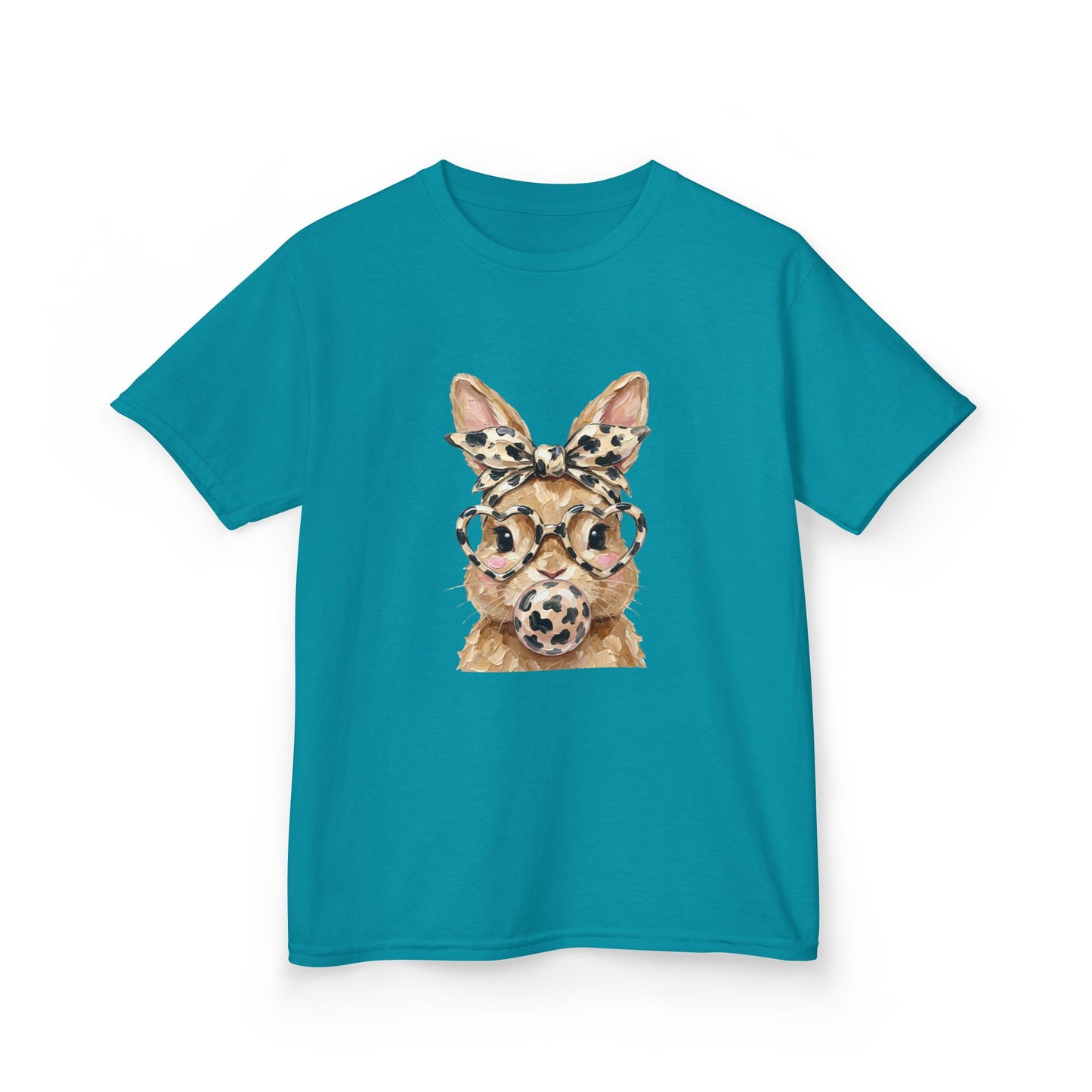 Kids Leopard Bunny Tee — Cute Animal Face Graphic Shirt