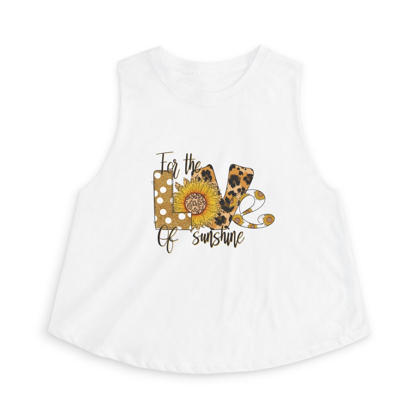 Crop Top — 'Love of Sunshine' Sunflower Leopard Graphic