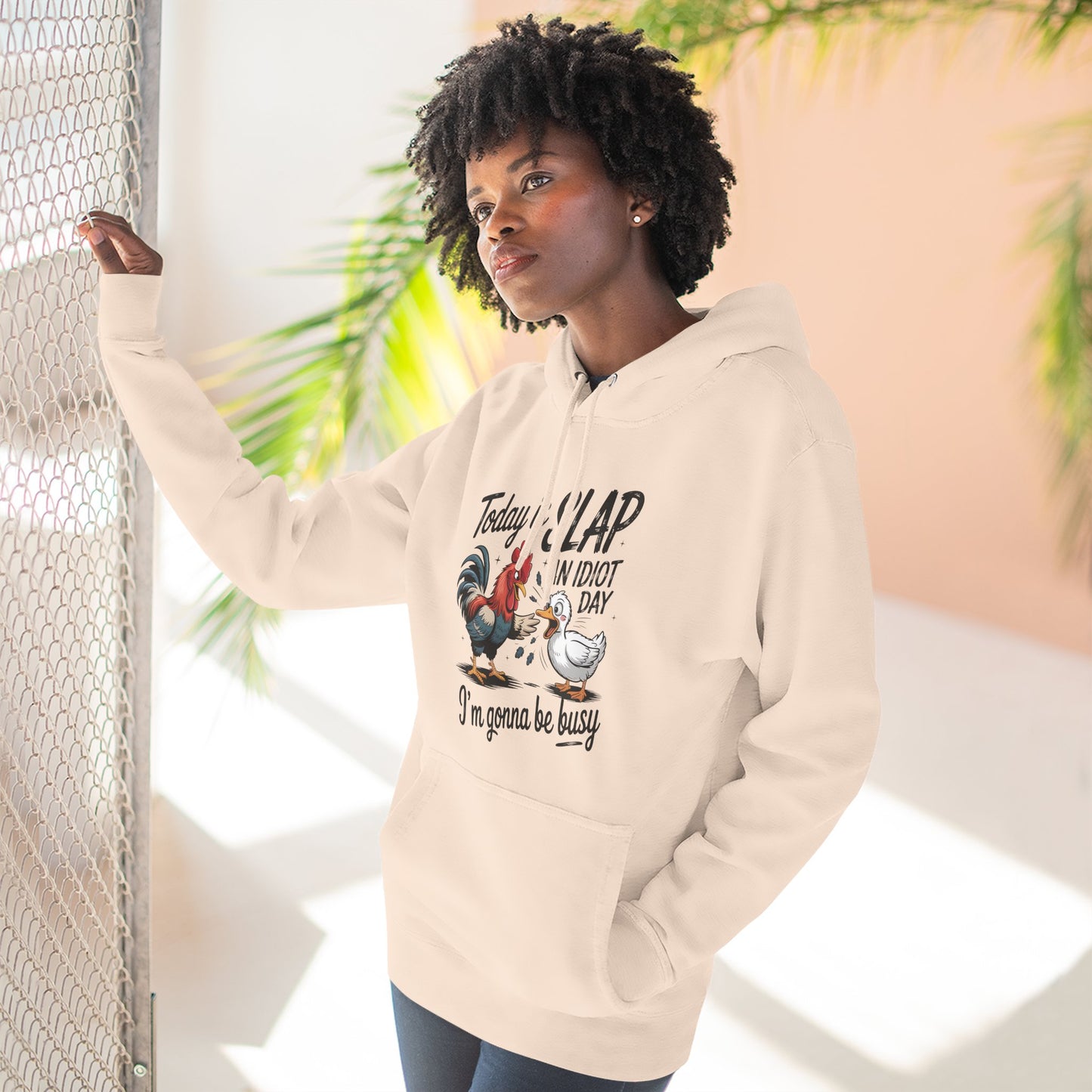 Rooster 'Today Is Slap An Idiot Day' Hoodie — Funny Farm Animal Pullover