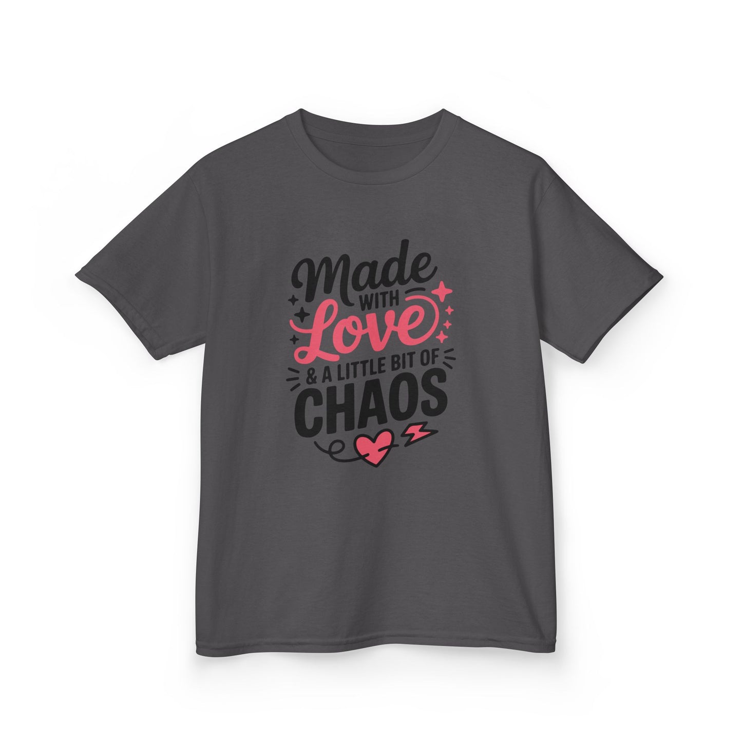 Kids- "Made with Love & a Little Bit of Chaos" Cute Kid Graphic Tee