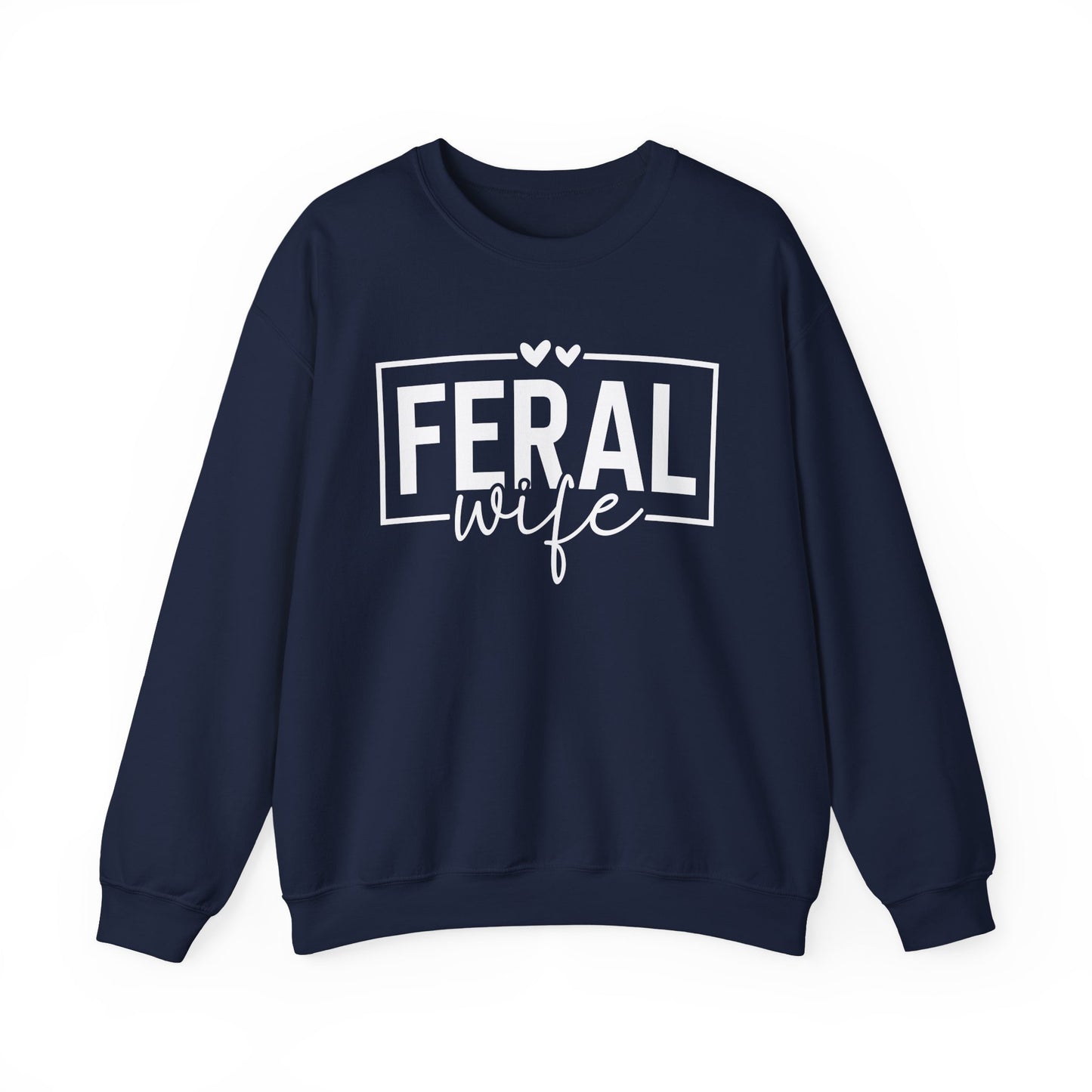 Crewneck Sweatshirt-Feral Wife — Minimal White Classic Crewneck