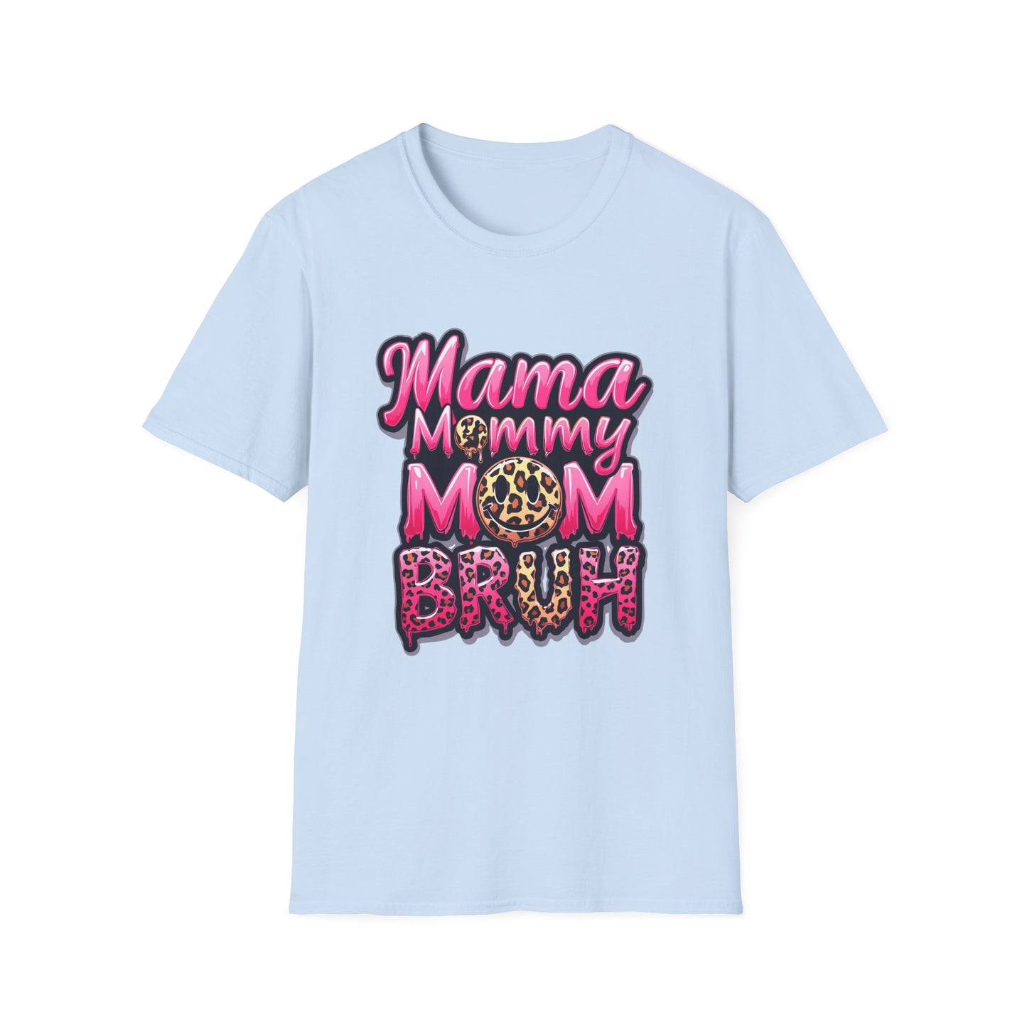 Mama Mommy Mom Bruh Graphic T-Shirt — Leopard Print Feminine Mom Tee