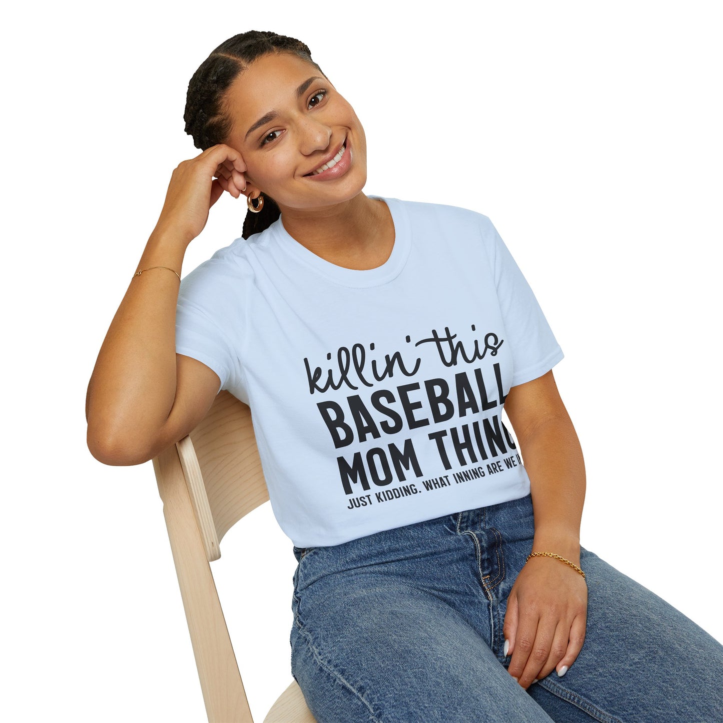 Baseball Mom T‑Shirt – "Killin' This Baseball Mom Thing" Graphic Tee