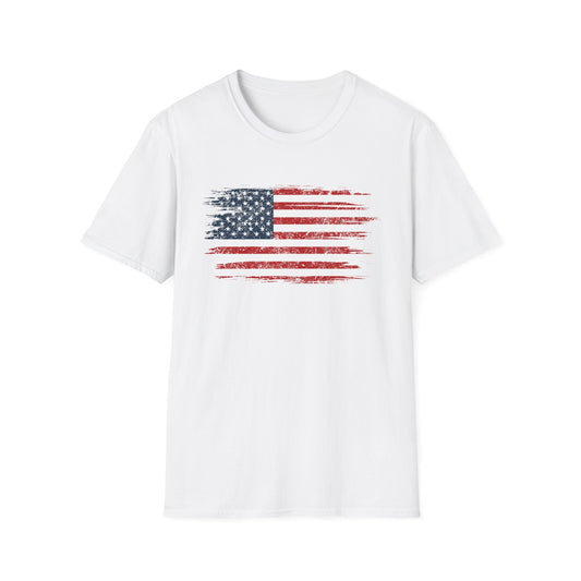Distressed American Flag T-Shirt — Patriotic USA Tee for 4th of July & Veterans Day