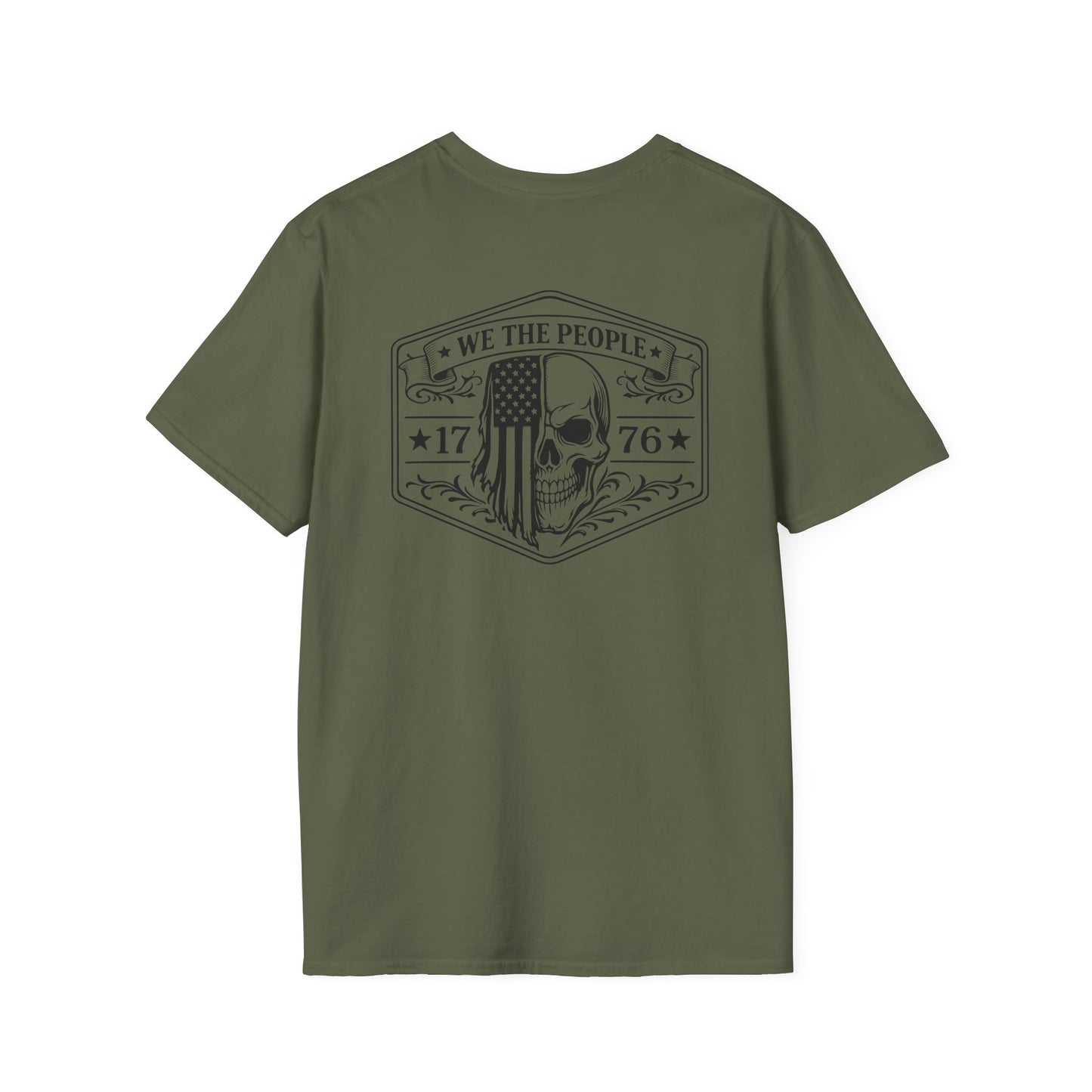 T-Shirt — “We The People” Skull Flag 1776 Patriotic Graphic Tee