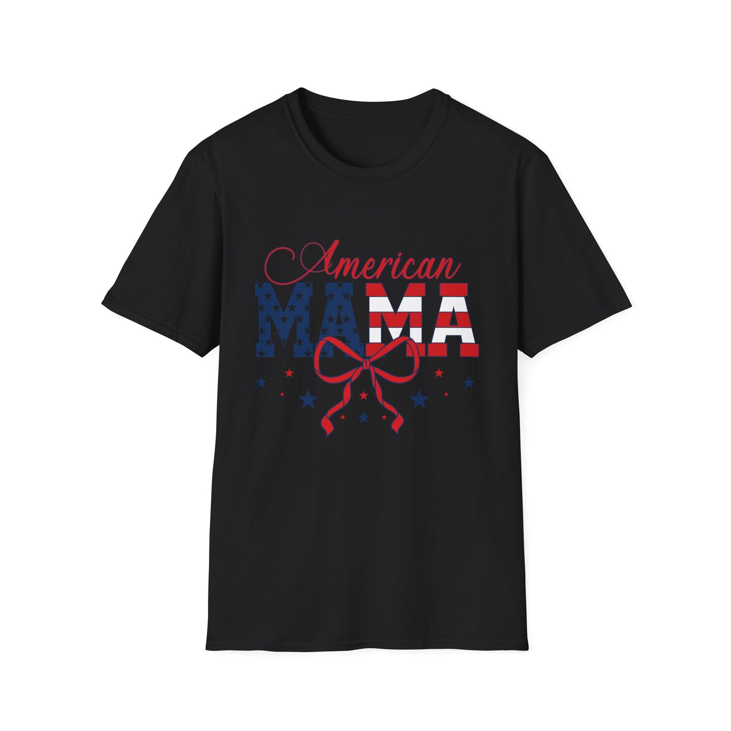 American Mama T-Shirt – Patriotic USA Flag Design for Moms (Fourth of July)
