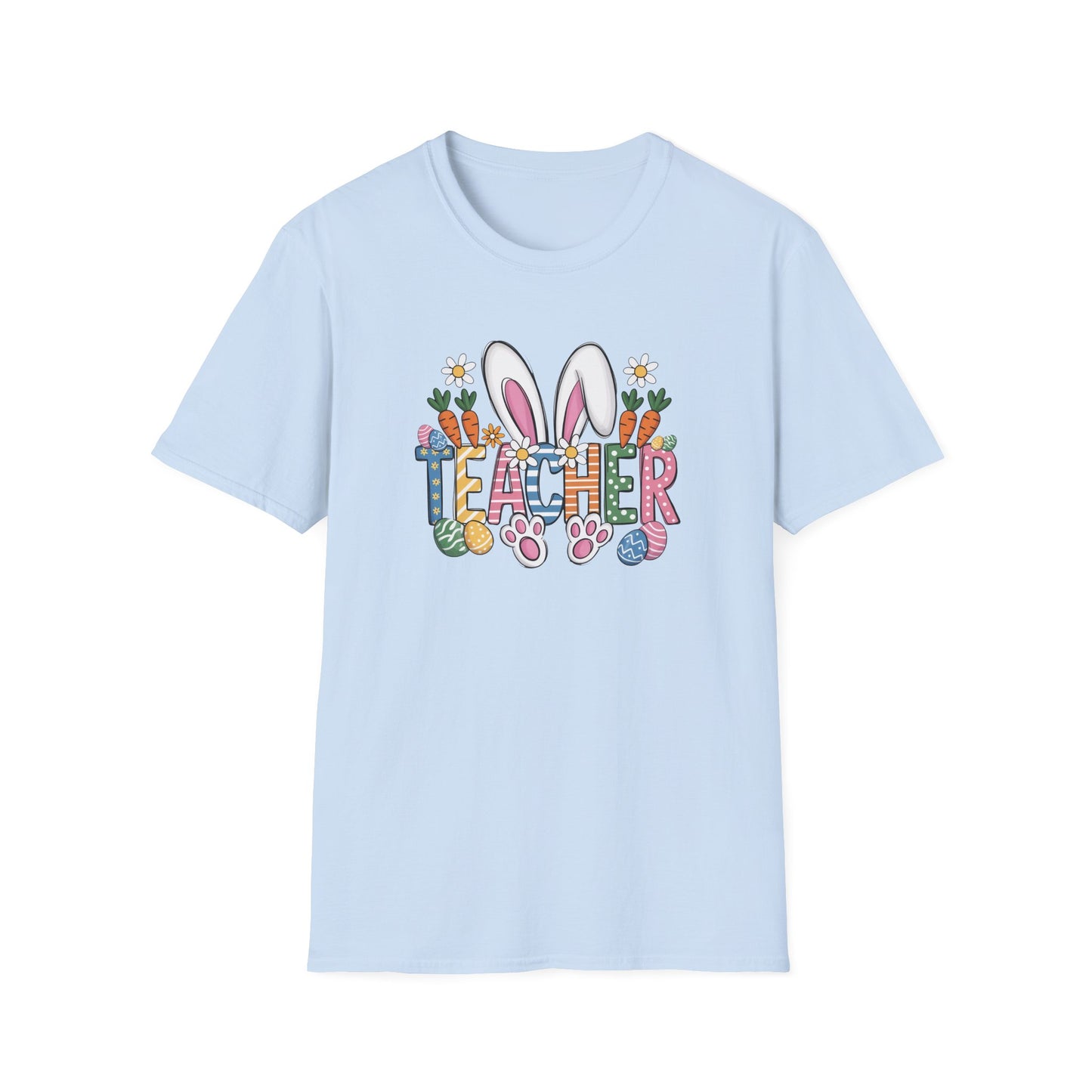 Teacher Easter Bunny T-Shirt — Cute Spring Teacher Shirt with Bunny Ears & Carrots