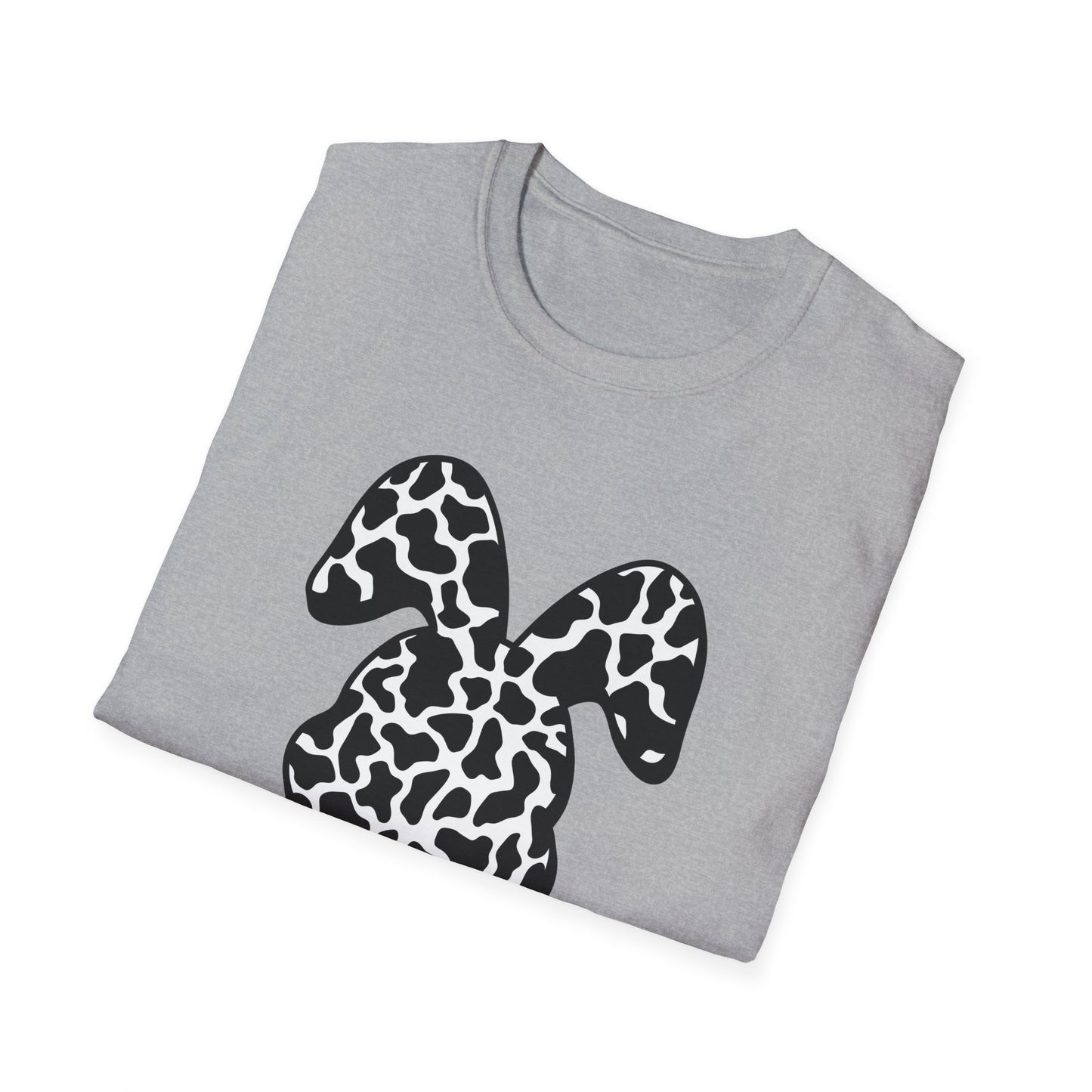 Cow Print Bunny T-Shirt — Easter Bunny Silhouette Tee