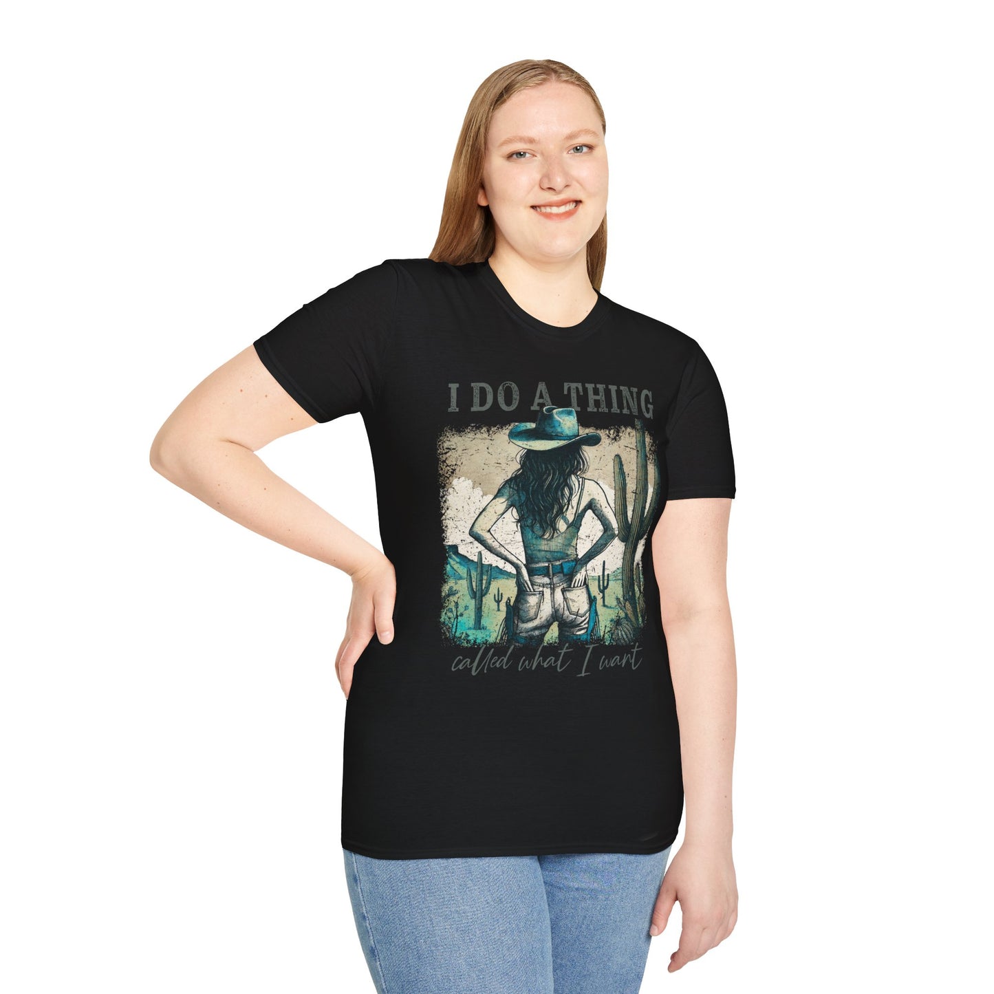 I Do A Thing Western Graphic T‑Shirt — Desert Cowgirl Cactus Tee