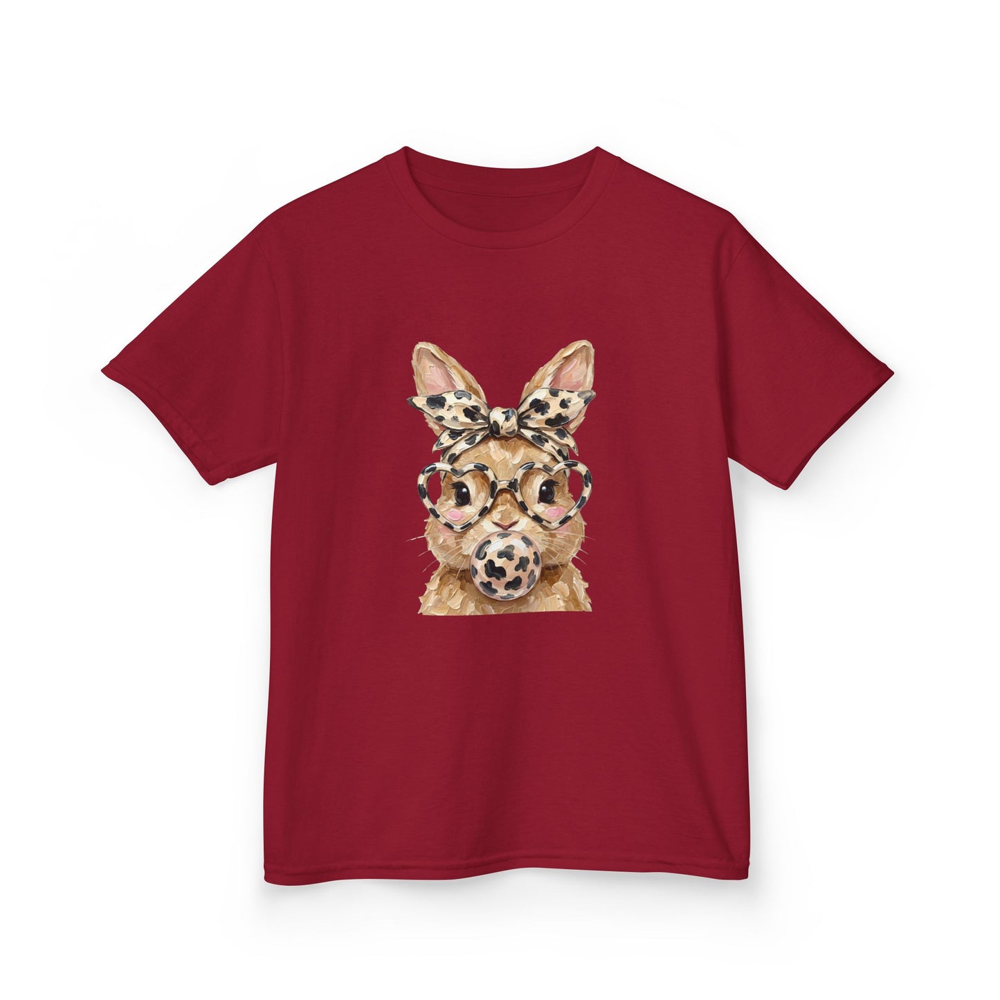 Kids Leopard Bunny Tee — Cute Animal Face Graphic Shirt