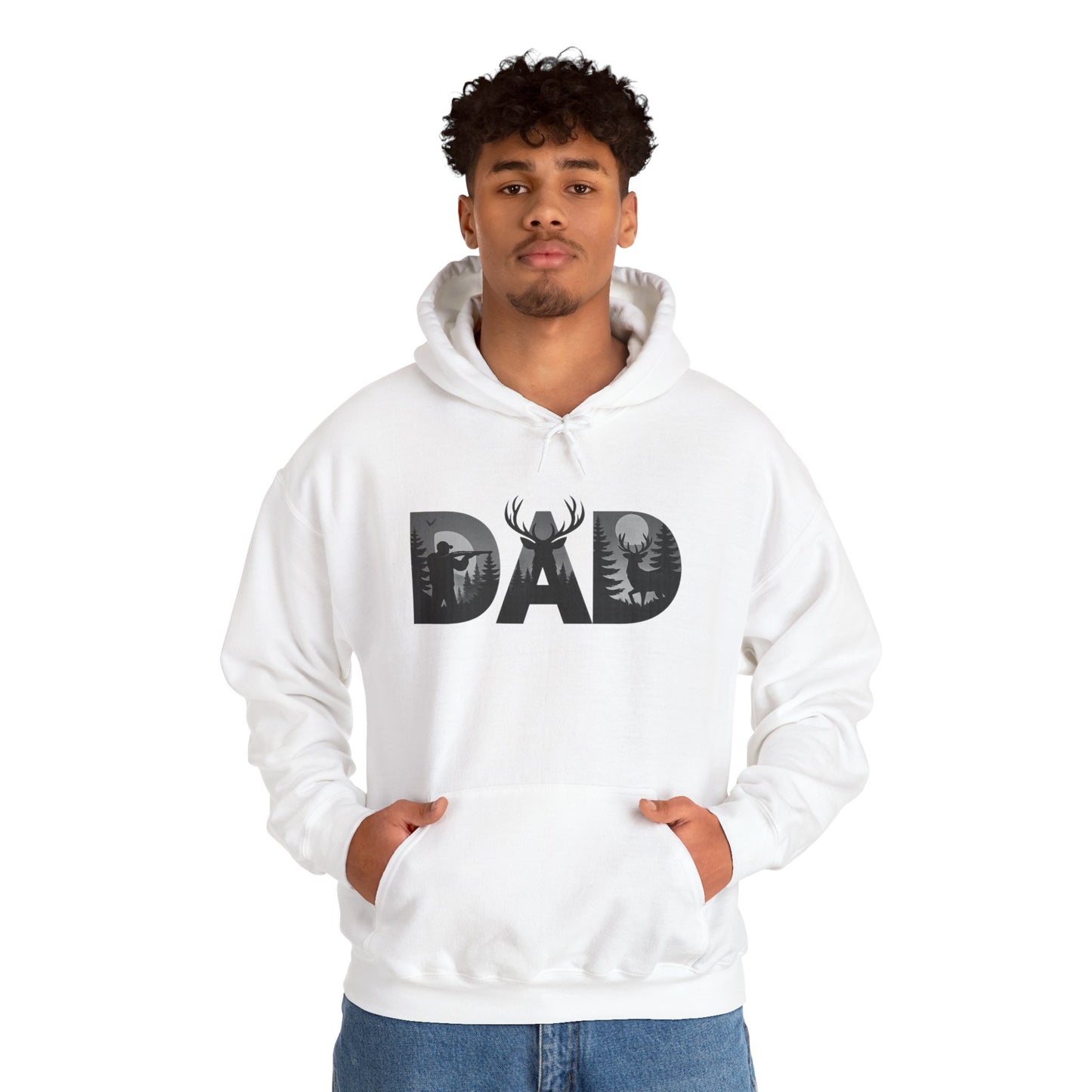 Dad Hunting Graphic Hoodie — Deer Silhouette Outdoorsman Father’s Day Sweatshirt