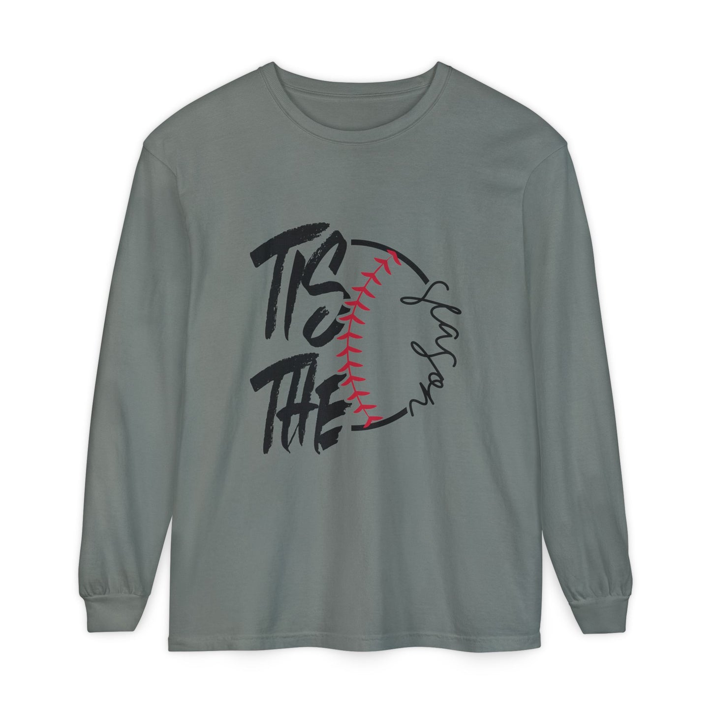 Baseball Mom Long Sleeve T-Shirt – 'Tis The Season' Baseball Graphic