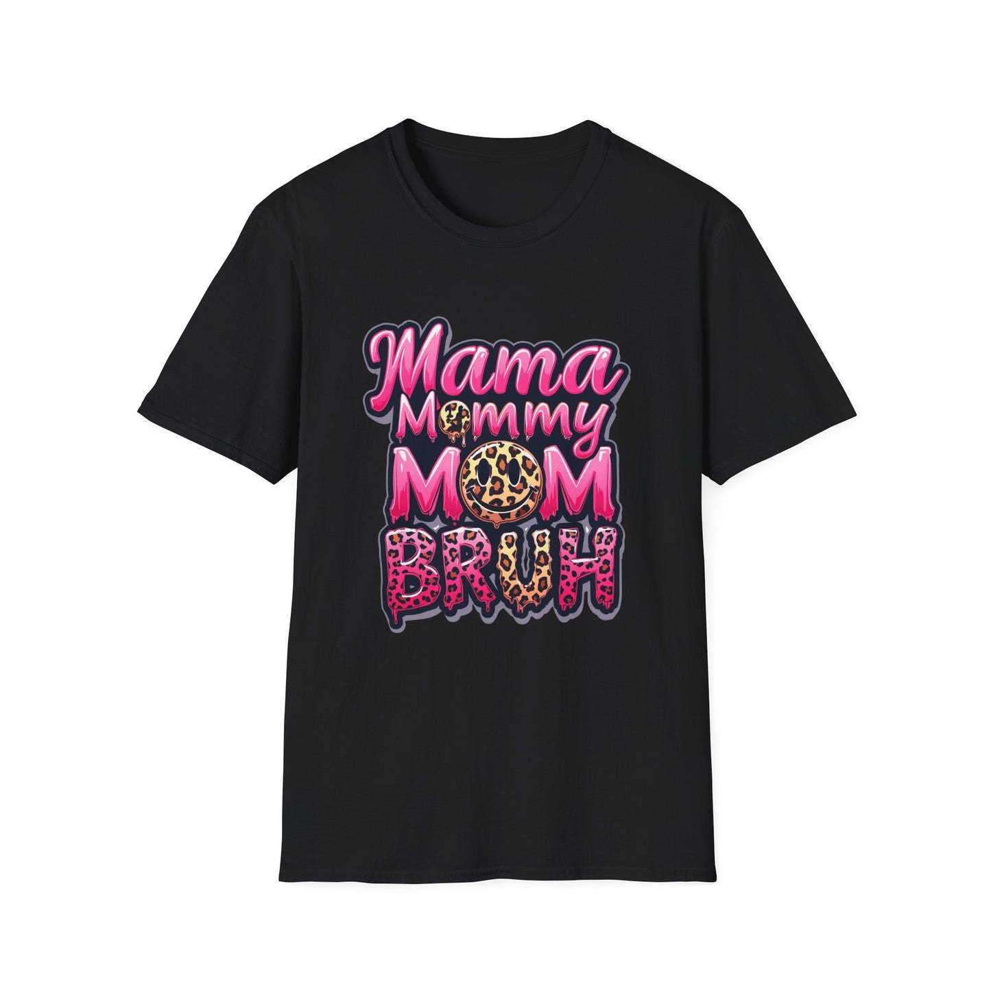 Mama Mommy Mom Bruh Graphic T-Shirt — Leopard Print Feminine Mom Tee