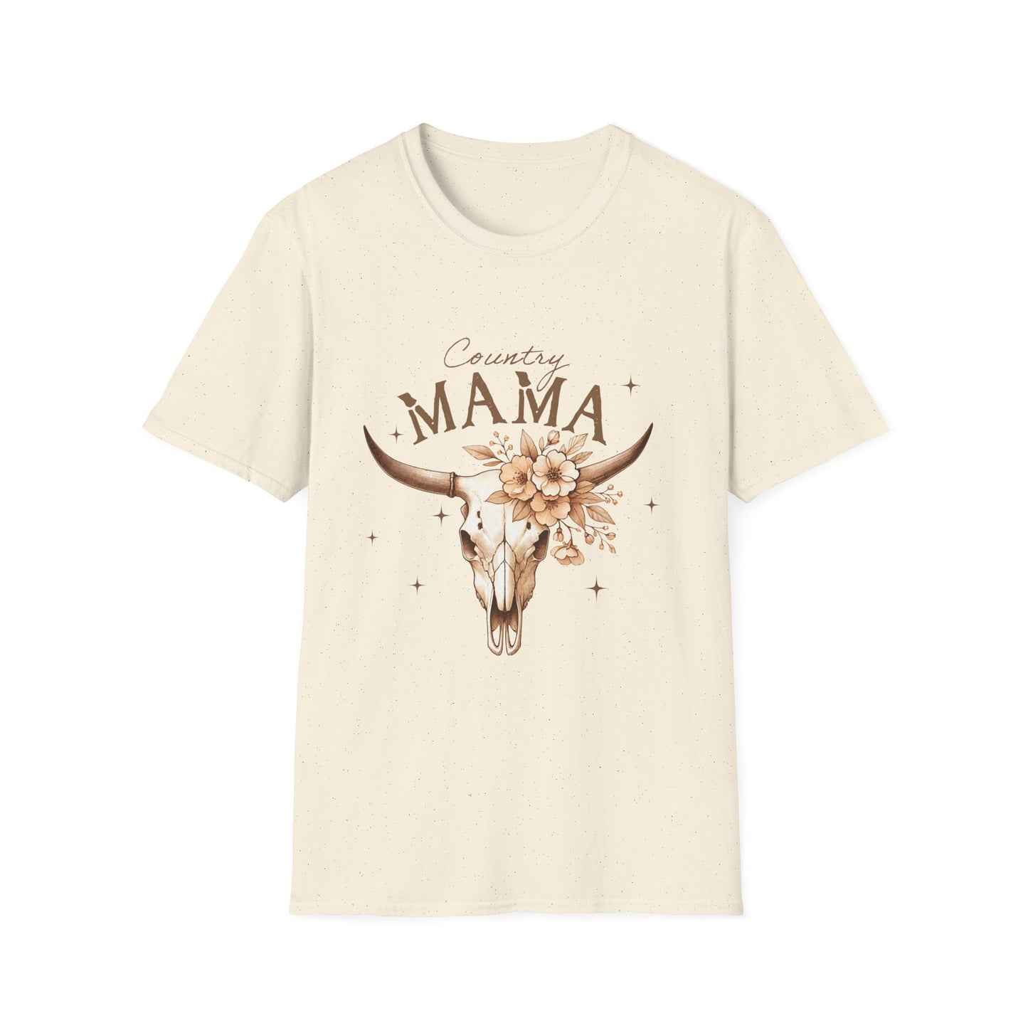 Country Mama T-Shirt — Western Longhorn Floral Graphic Tee for Moms