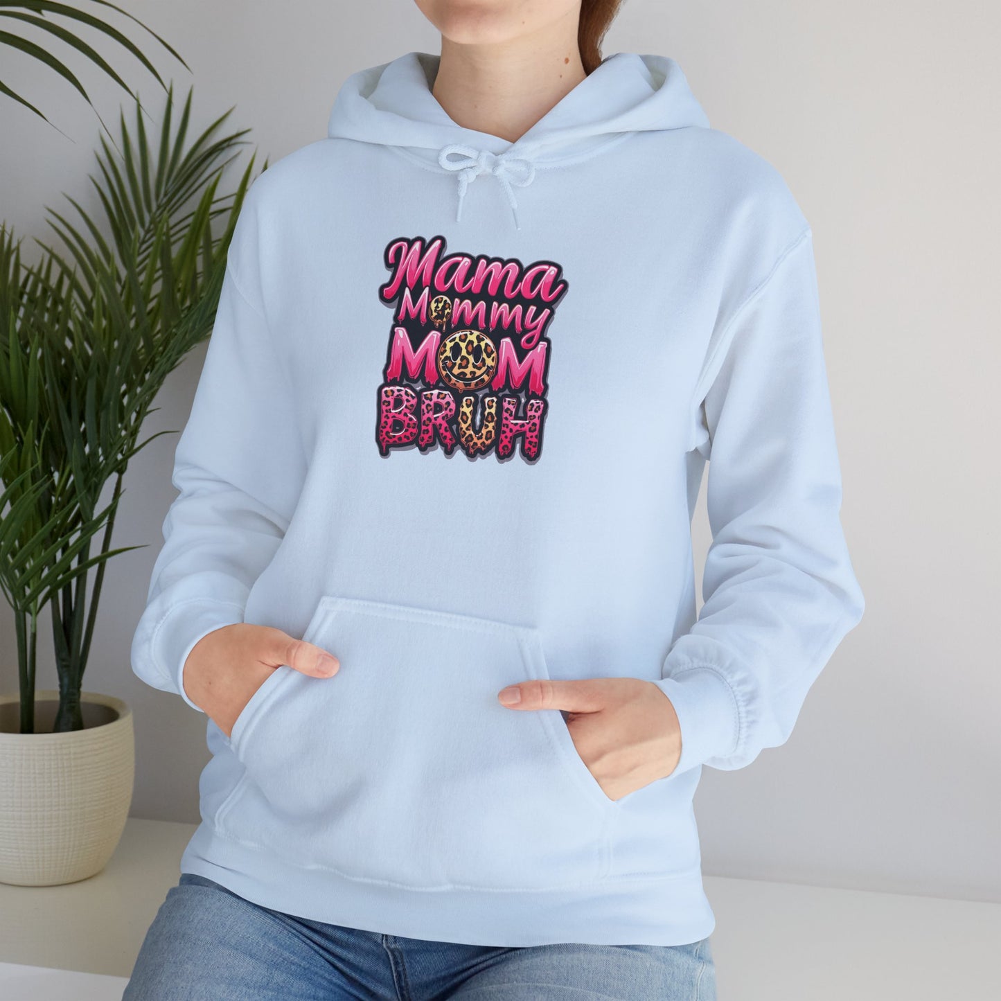 Mama Mommy Mom Bruh Hoodie — Funny Pink Mom Graphic Pullover