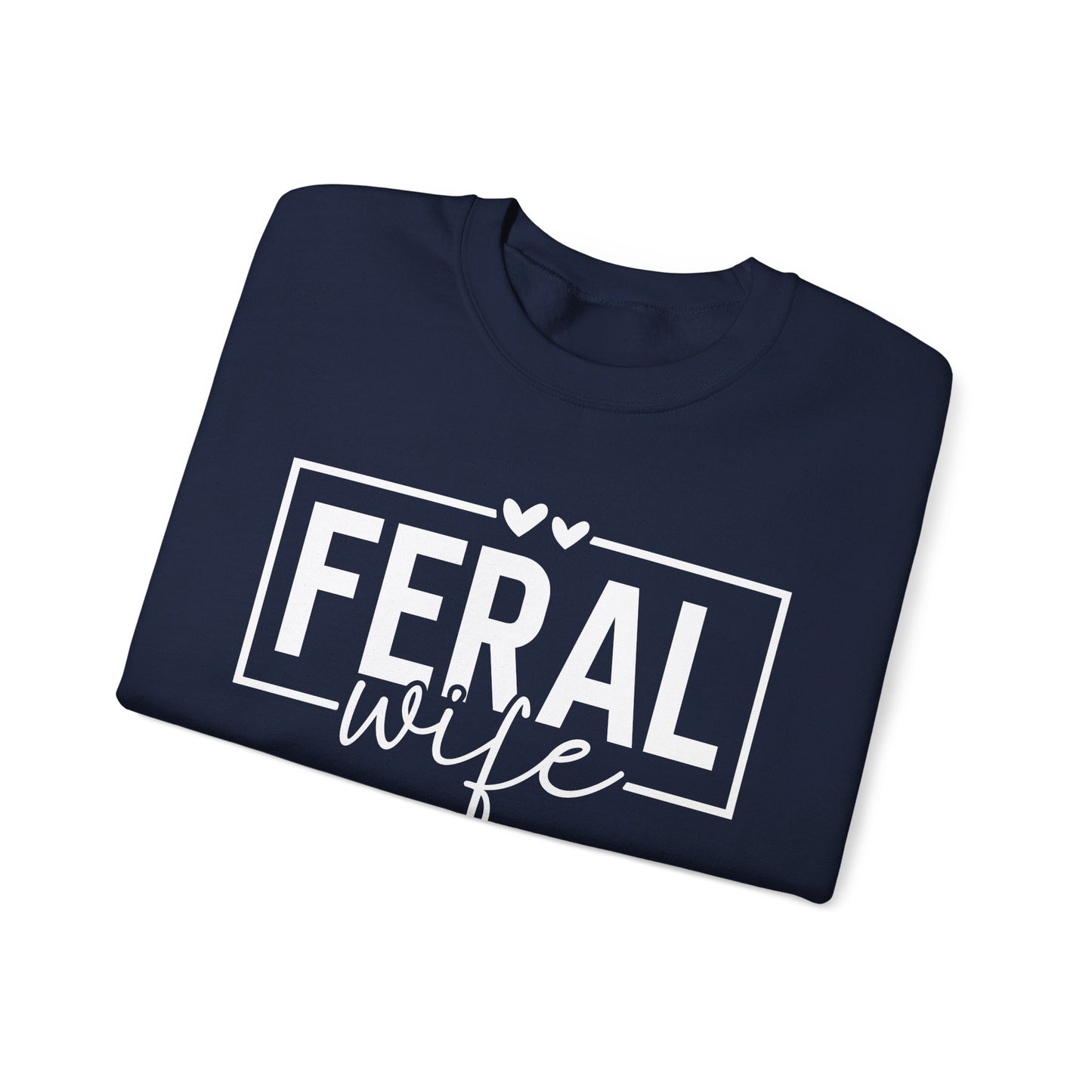 Crewneck Sweatshirt-Feral Wife — Minimal White Classic Crewneck