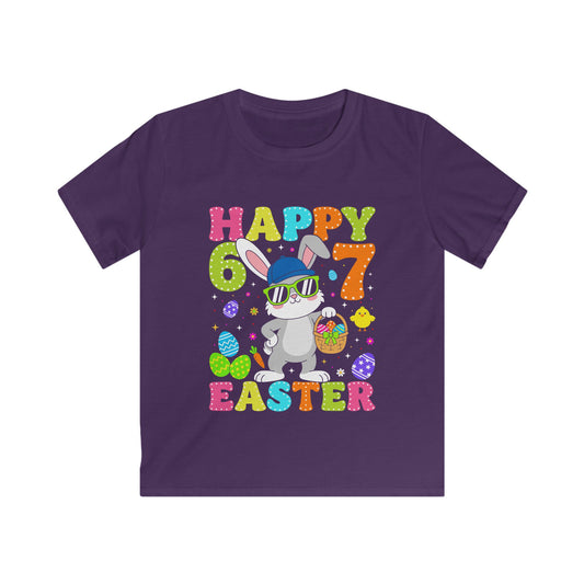 Kids Tee — Happy 6 & 7 Easter Bunny Graphic Shirt