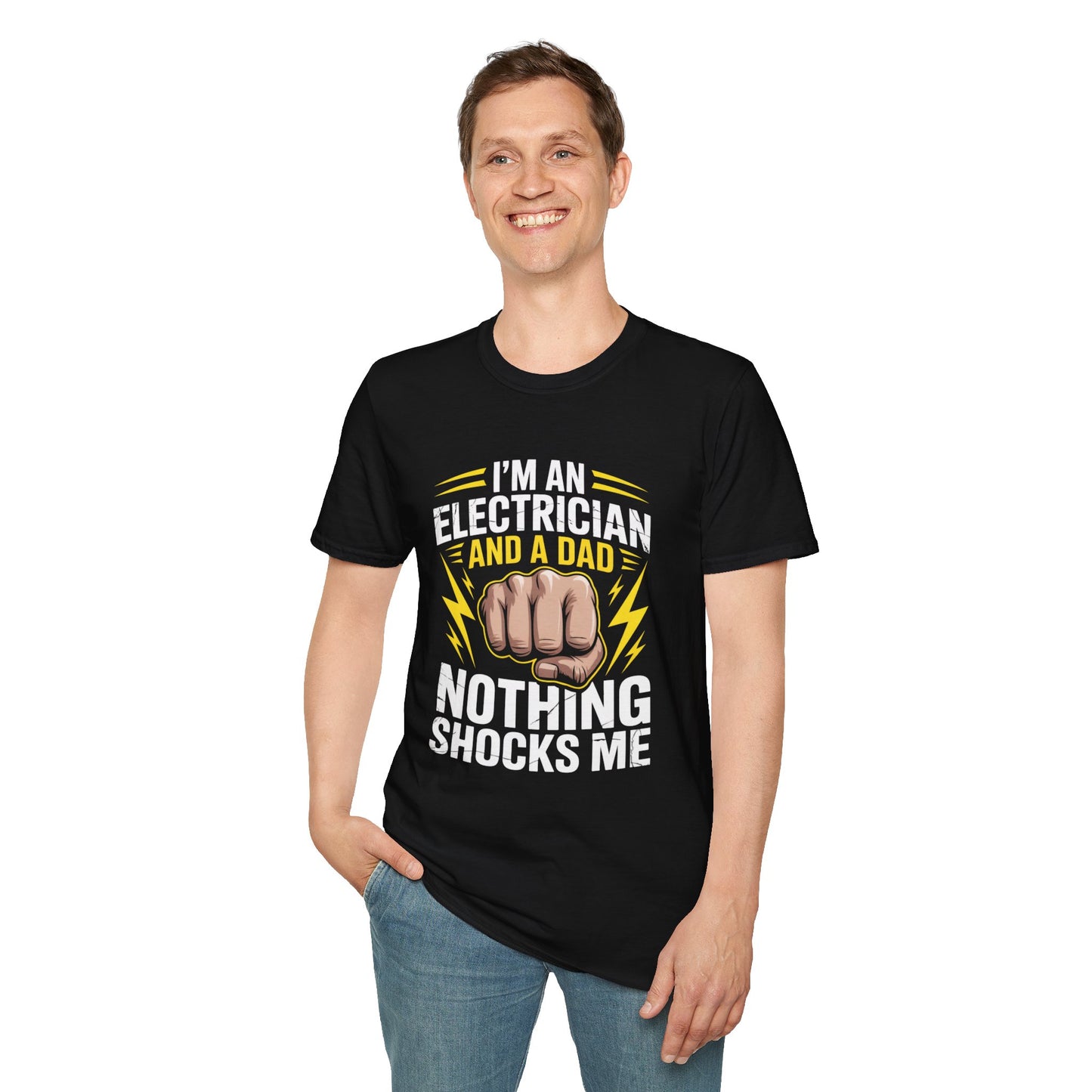 Electrician Dad T-Shirt - "I'm an Electrician and a Dad, Nothing Shocks Me"