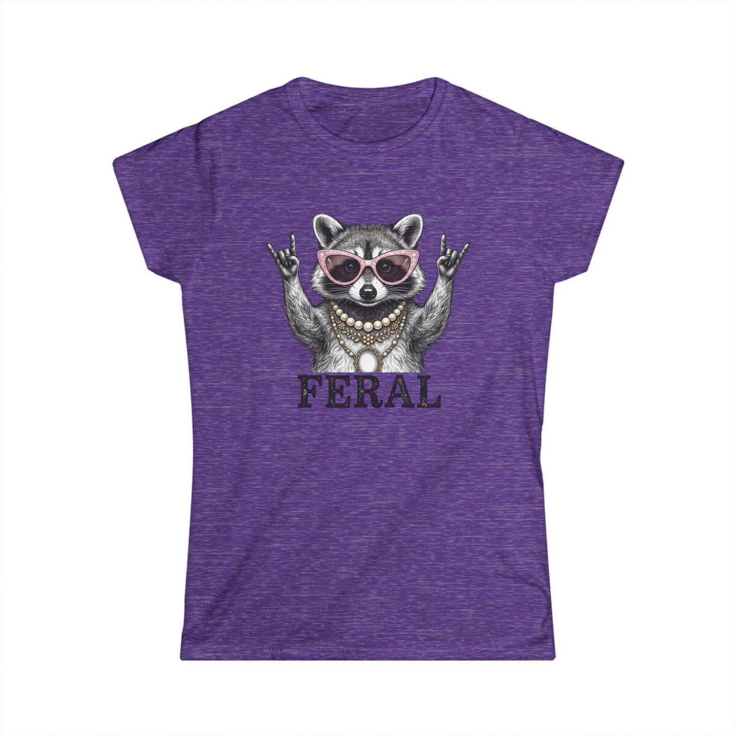Feral Raccoon Graphic Tee — Women's Cute Punk Animal T-Shirt