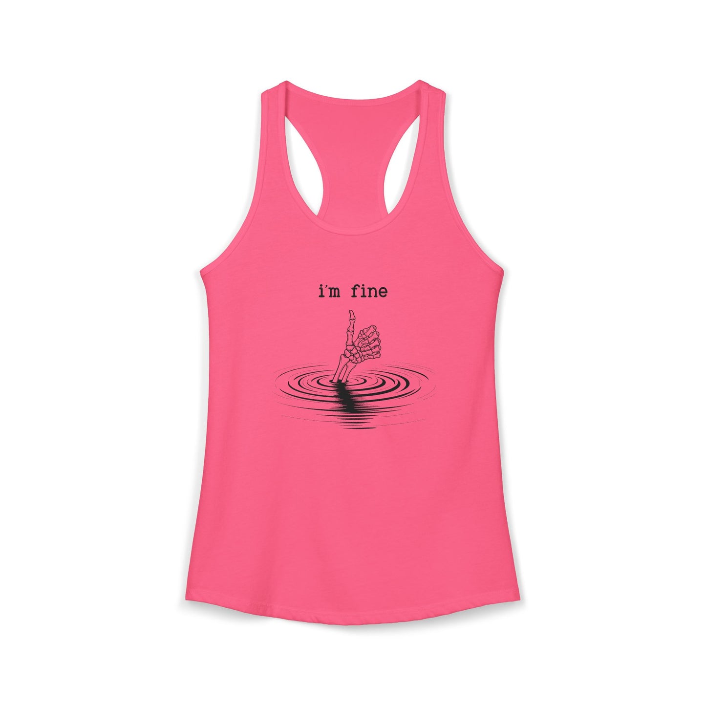 'I'm Fine" -Women's Ideal Racerback Tank