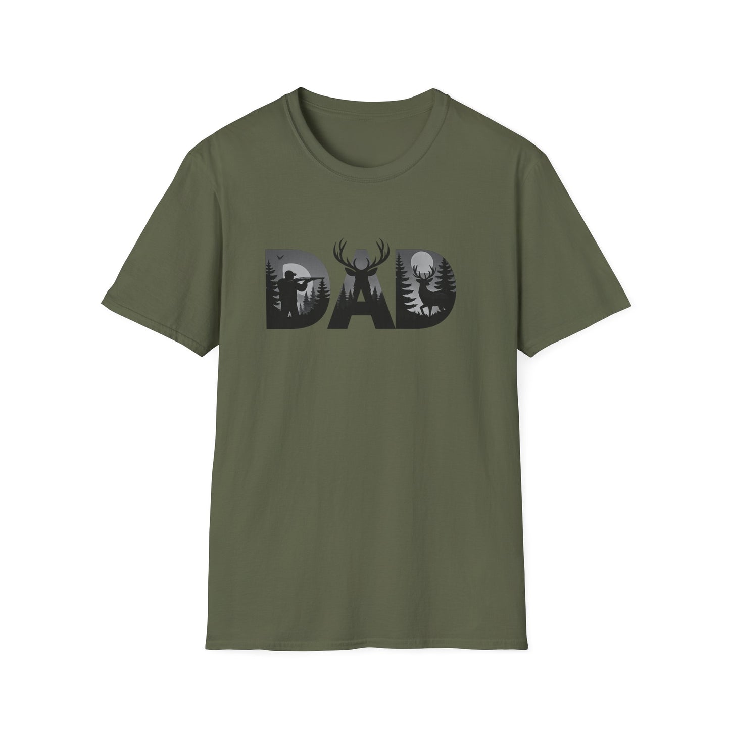 Dad Wildlife Silhouette T-Shirt — Deer Antler Outdoors Father’s Day Tee