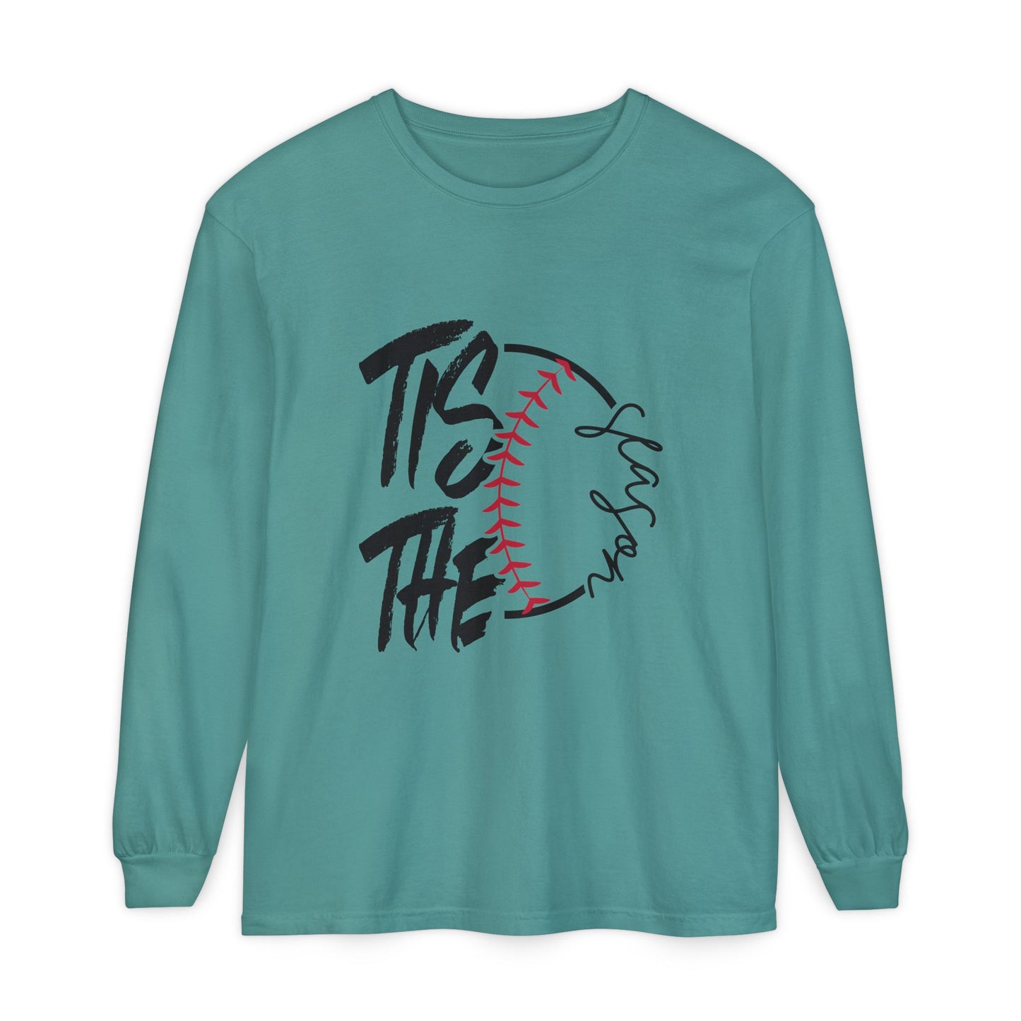 Baseball Mom Long Sleeve T-Shirt – 'Tis The Season' Baseball Graphic